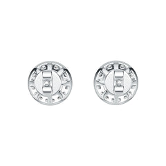 Sterling Silver Semi Mount Earrings Setting Round RD 6x6mm Halo Stud DHJ