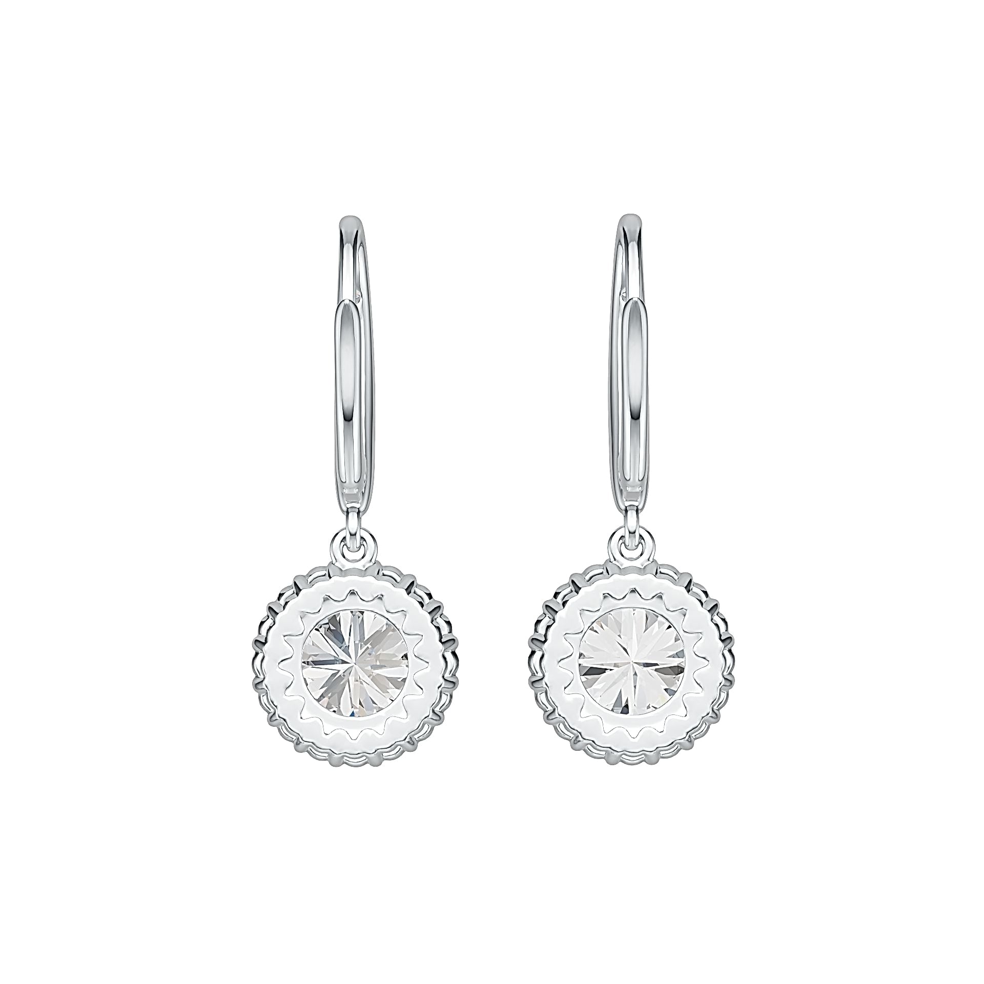 Sterling Silver Semi Mount Earrings Setting Round RD 8x8mm Halo Drop Earrings DHJ