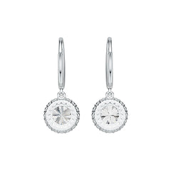 Sterling Silver Semi Mount Earrings Setting Round RD 8x8mm Halo Drop Earrings DHJ