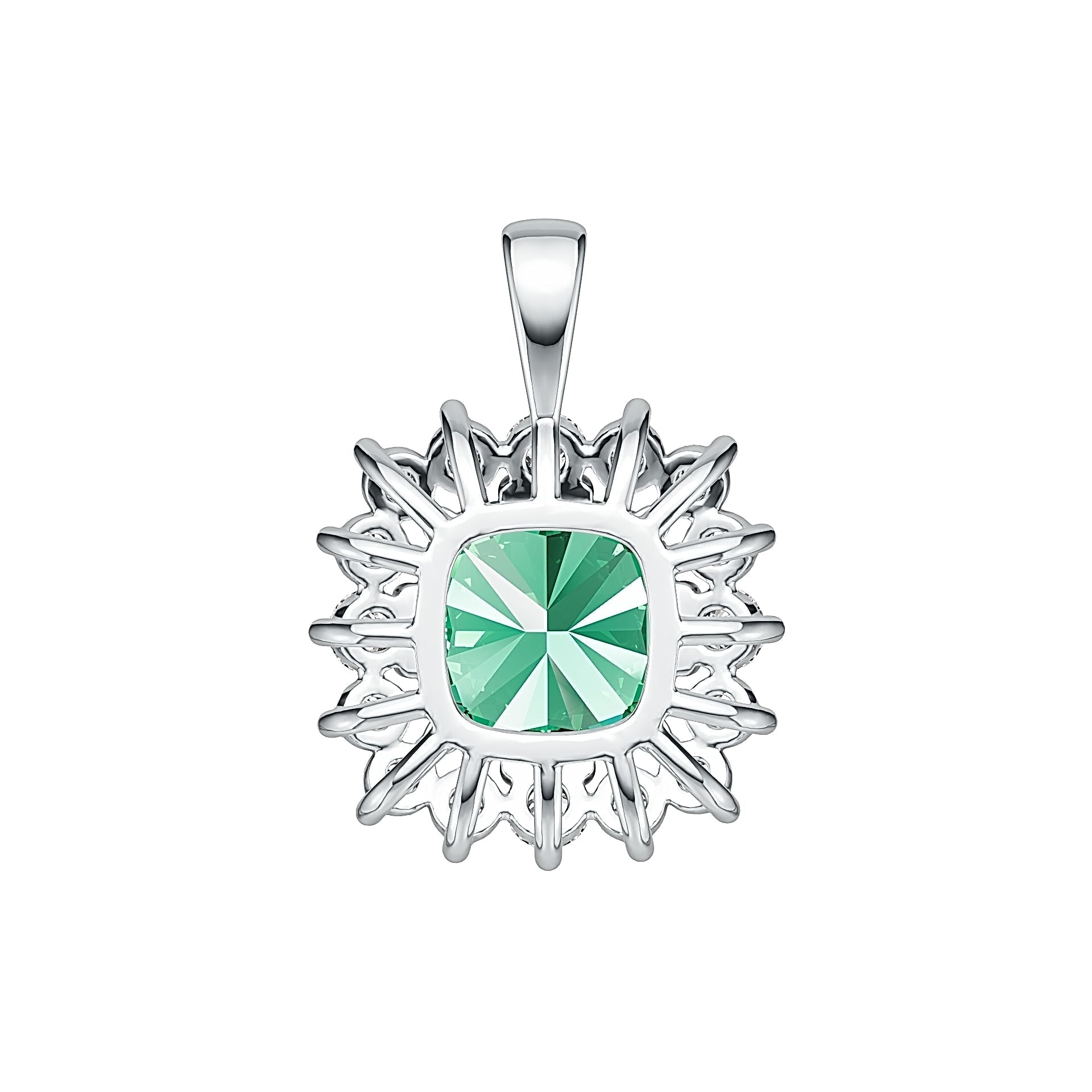 Sterling Silver Semi Mount Pendant Setting Cushion CU 8X8mm Syzjewelry