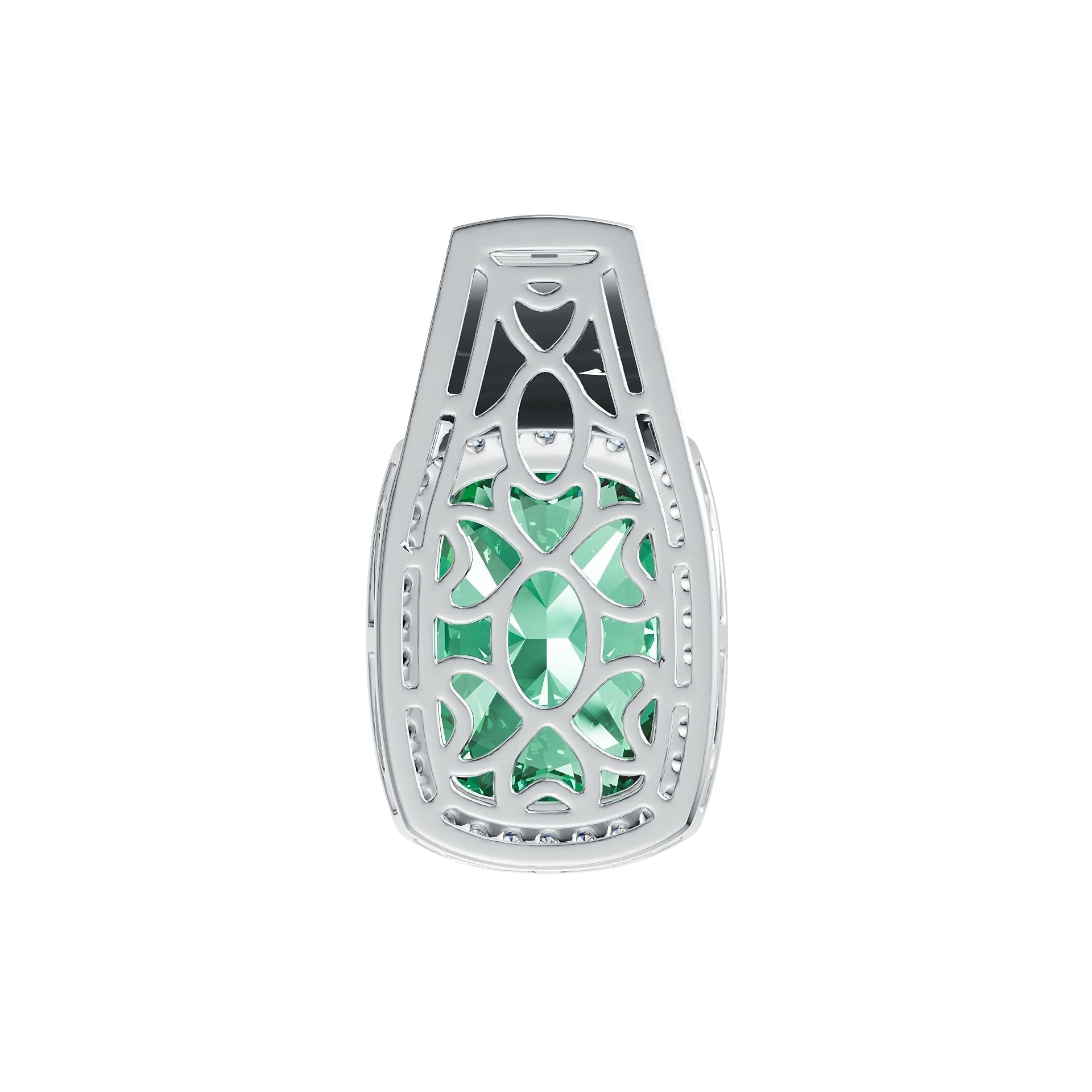 Sterling Silver Semi Mount Pendant Setting Cushion CU 14X10mm Halo DHJ