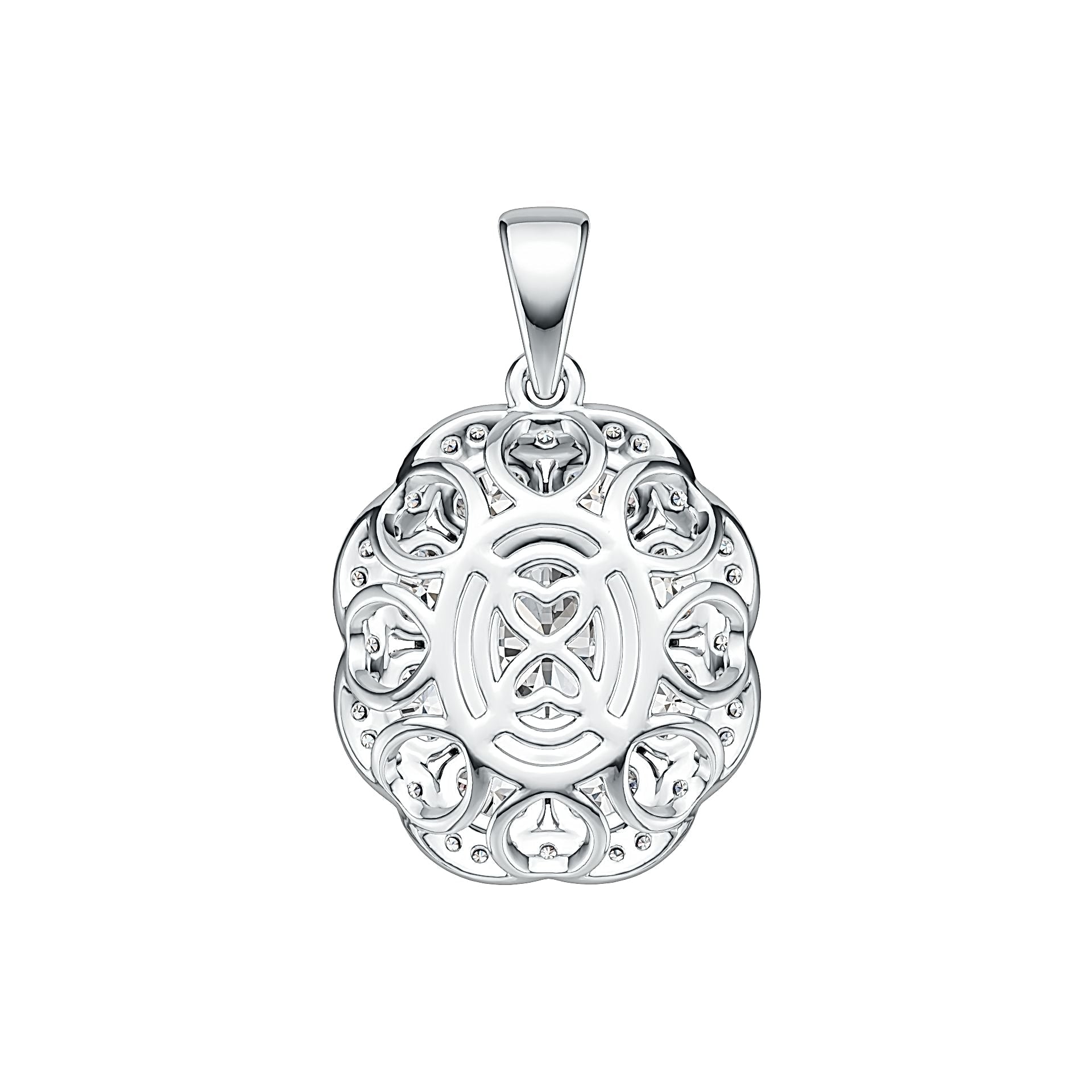 Sterling Silver Semi Mount Pendant Setting Oval OV 7X5mm with White Topaz DHJ