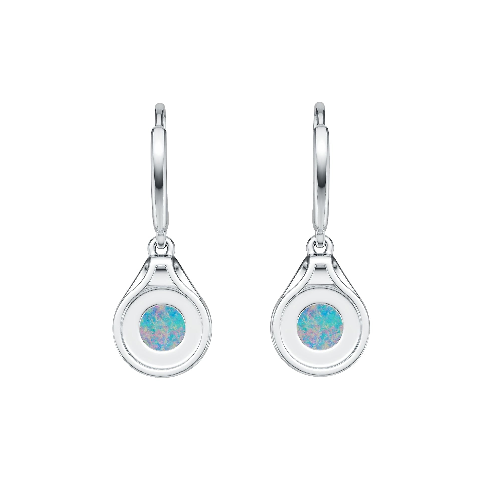 Sterling Silver Semi Mount Earrings Setting Round RD 6x6mm Cabochon DHJ