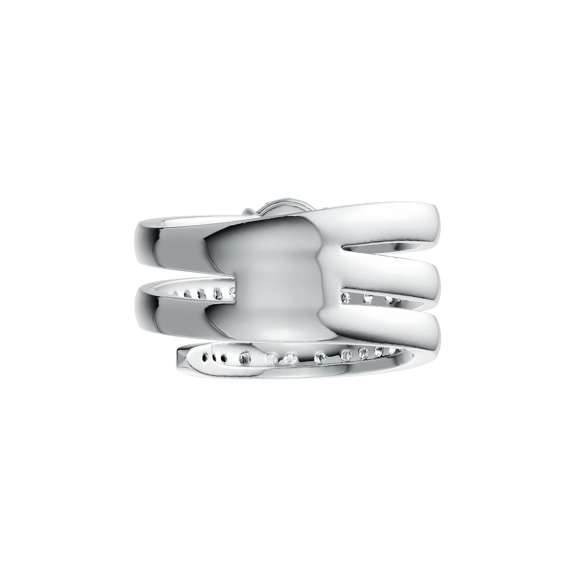 Sterling Silver Semi Mount Ring Setting Oval OV 9X7mm Triple-Band DHJ