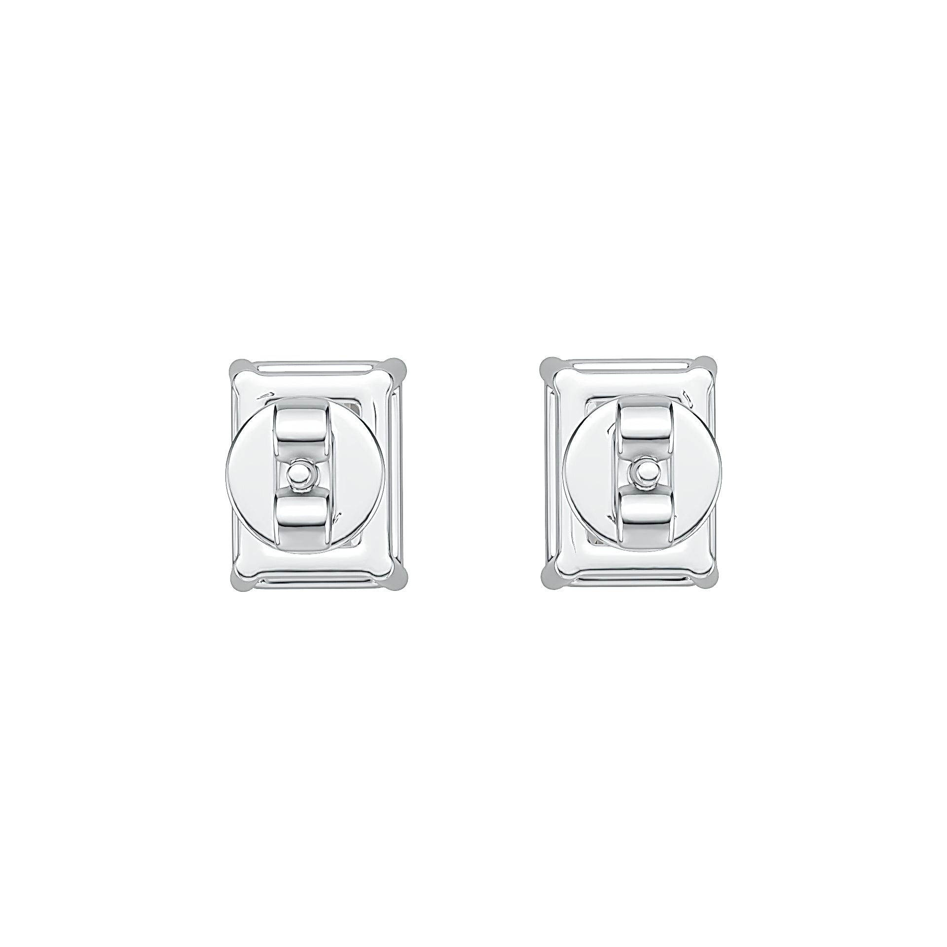 Sterling Silver Semi Mount Earrings Setting Emerald OCT 8X6mm DHJ