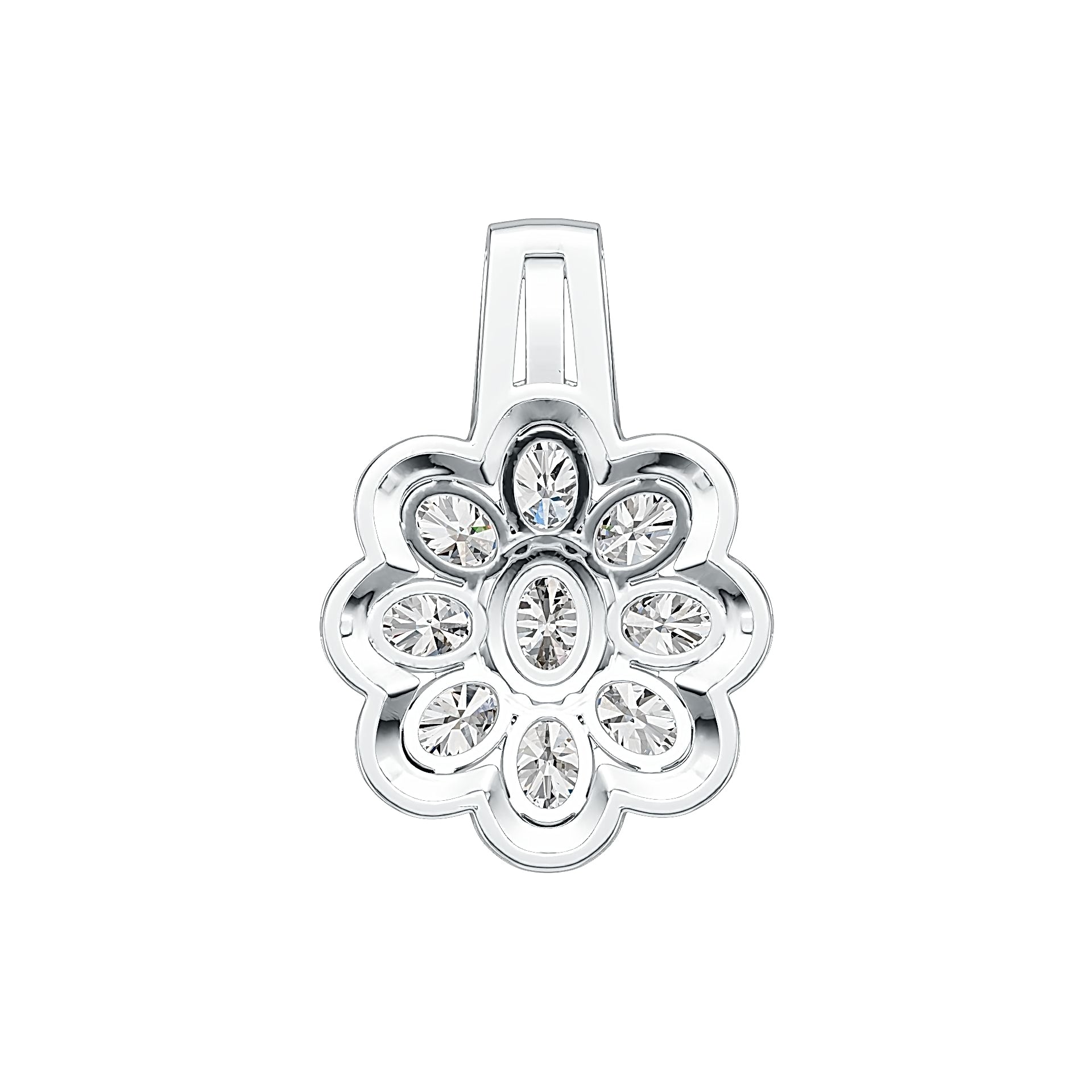 Sterling Silver Semi Mount Pendant Setting Oval OV 7X5mm with White Topaz DHJ