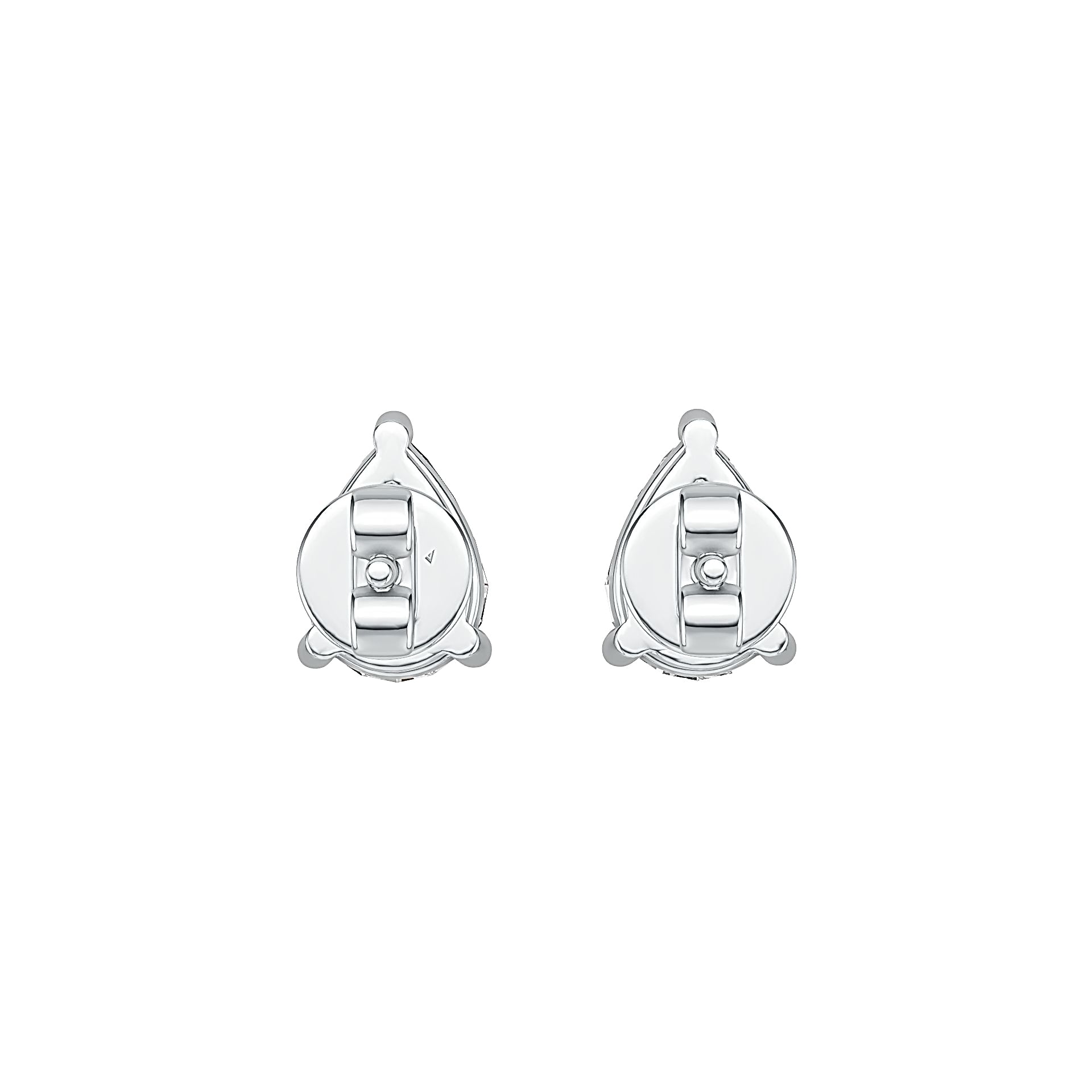 Sterling Silver Semi Mount Earrings Setting Pear PE 7X5mm Simple Stud - Syzjewelry