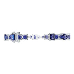 Sterling Silver Moissanite or Sapphire Bracelet OCT 7X5mm TRI 5x5mm 7 Inch