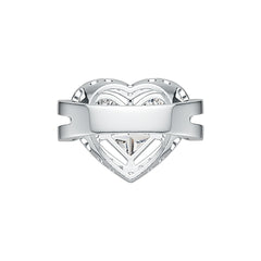 Sterling Silver Semi Mount Ring Setting Princess Square 6X6mm Heart Theme Syzjewelry