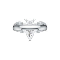 Sterling Silver Semi Mount Ring Setting Pear PE 9X6mm RD 6X6mm DHJ