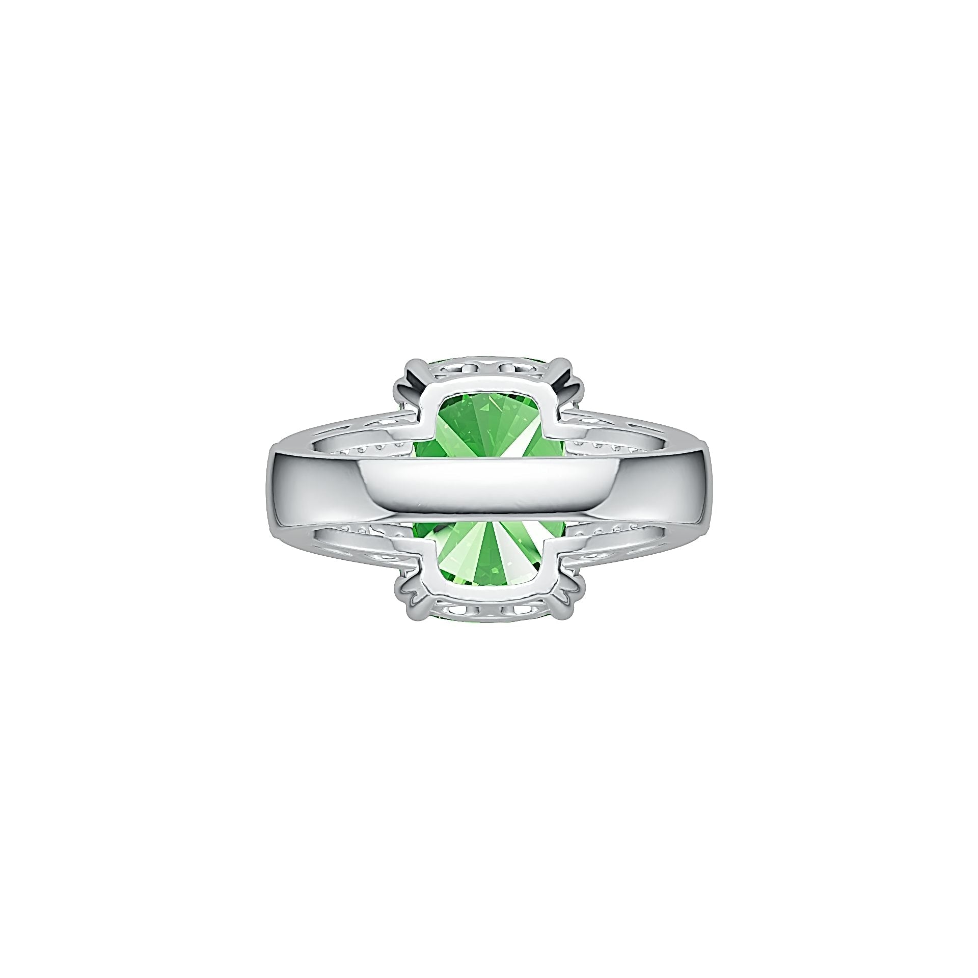 Sterling Silver Semi Mount Ring Setting Cushion CU 14X10mm DHJ