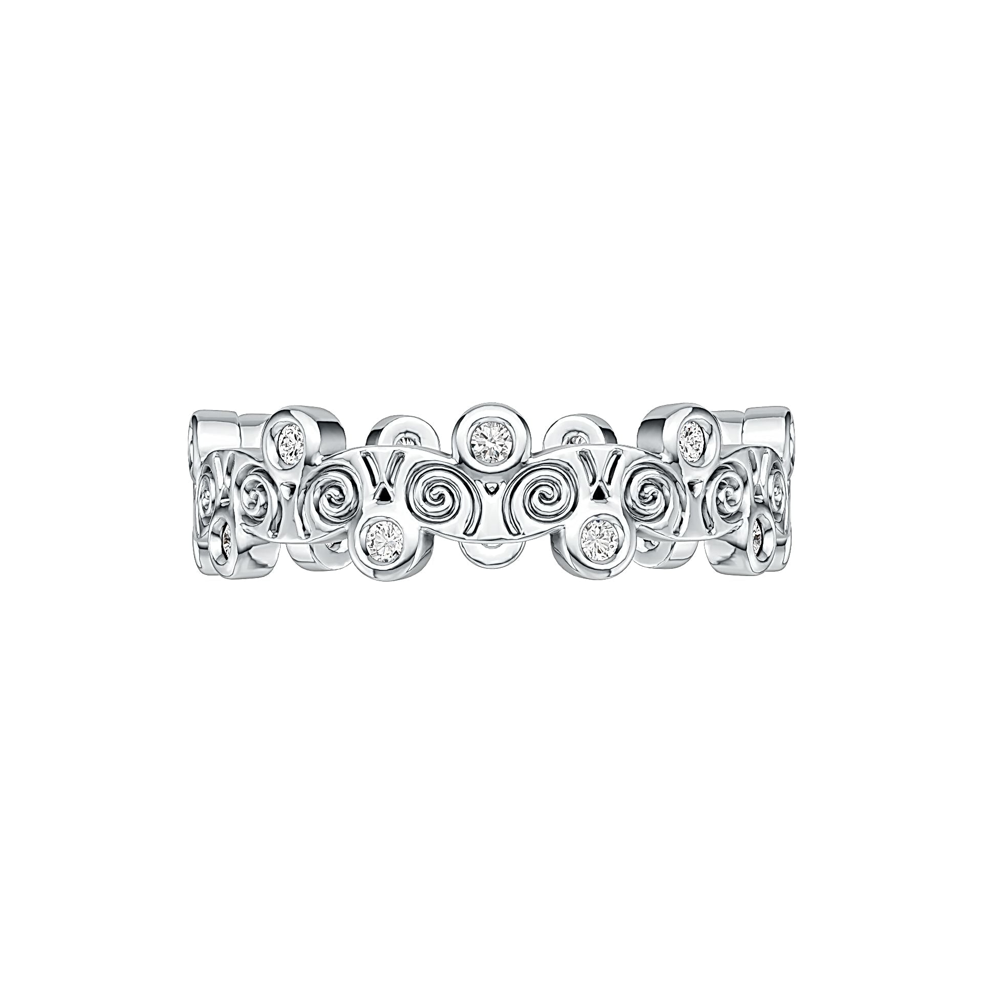 Sterling Silver Art Nouveau Ring with White Topaz or Moissanite Syzjewelry
