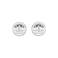 Sterling Silver Earrings Cluster Round Stud with White Topaz or Moissanite DHJ