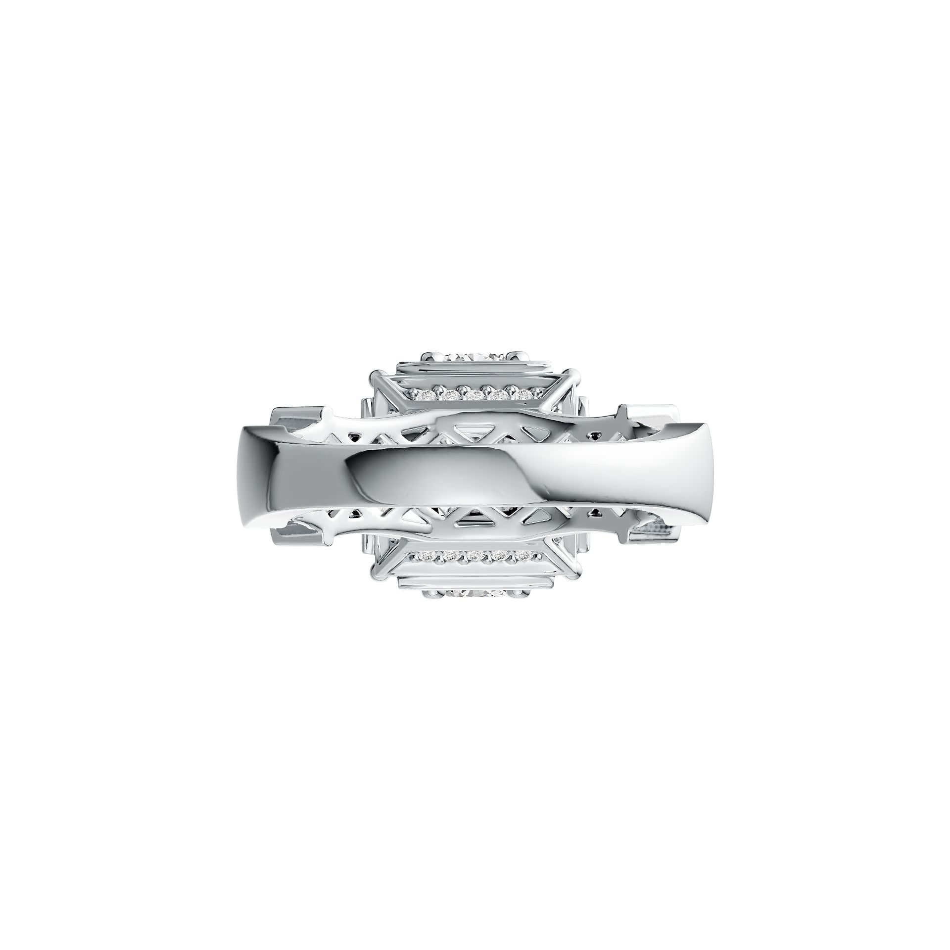 Sterling Silver Semi Mount Ring Setting Round RD 5x5mm SQ 4x4mm DHJ