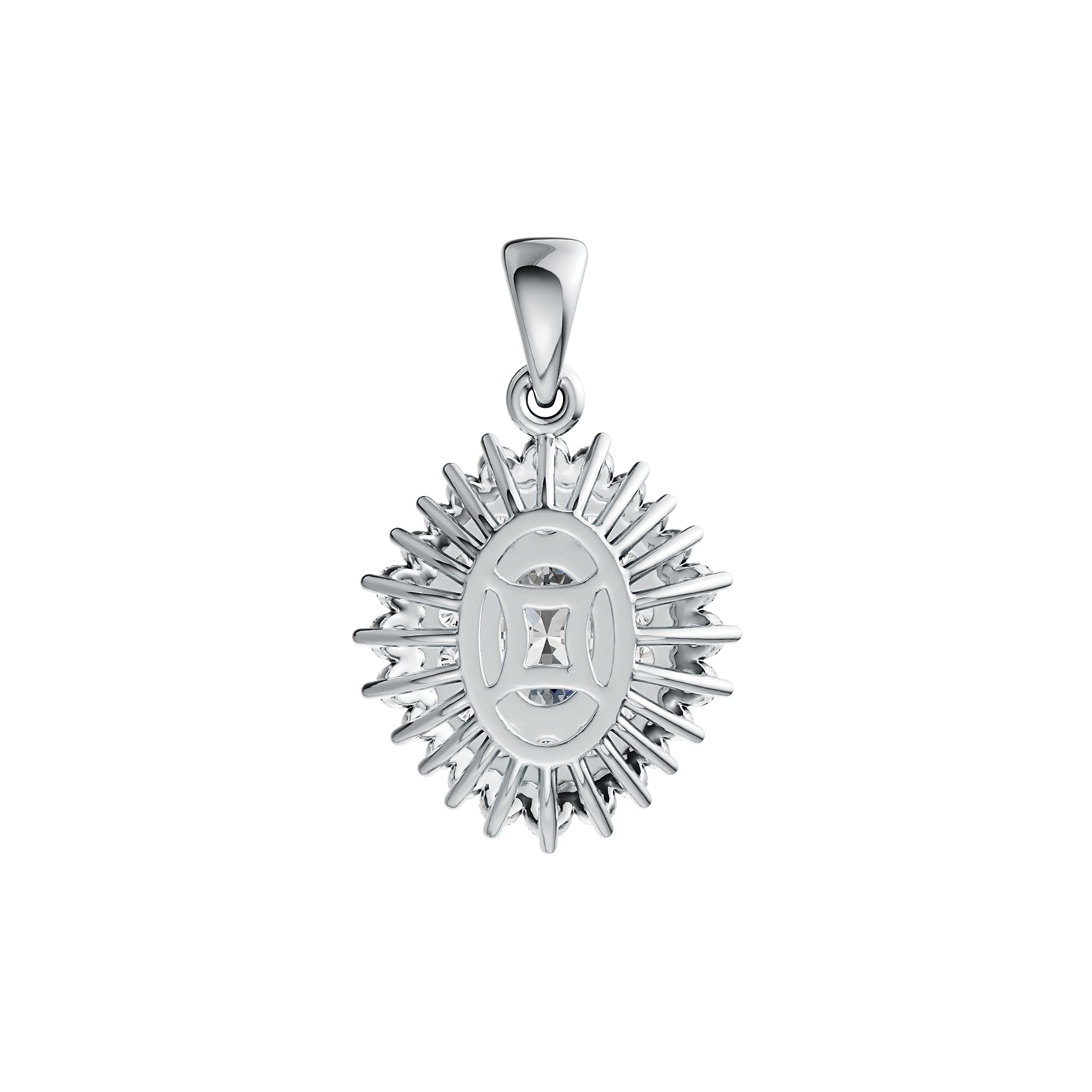 Sterling Silver Semi Mount Pendant Setting Oval OV 8X6mm Halo DHJ