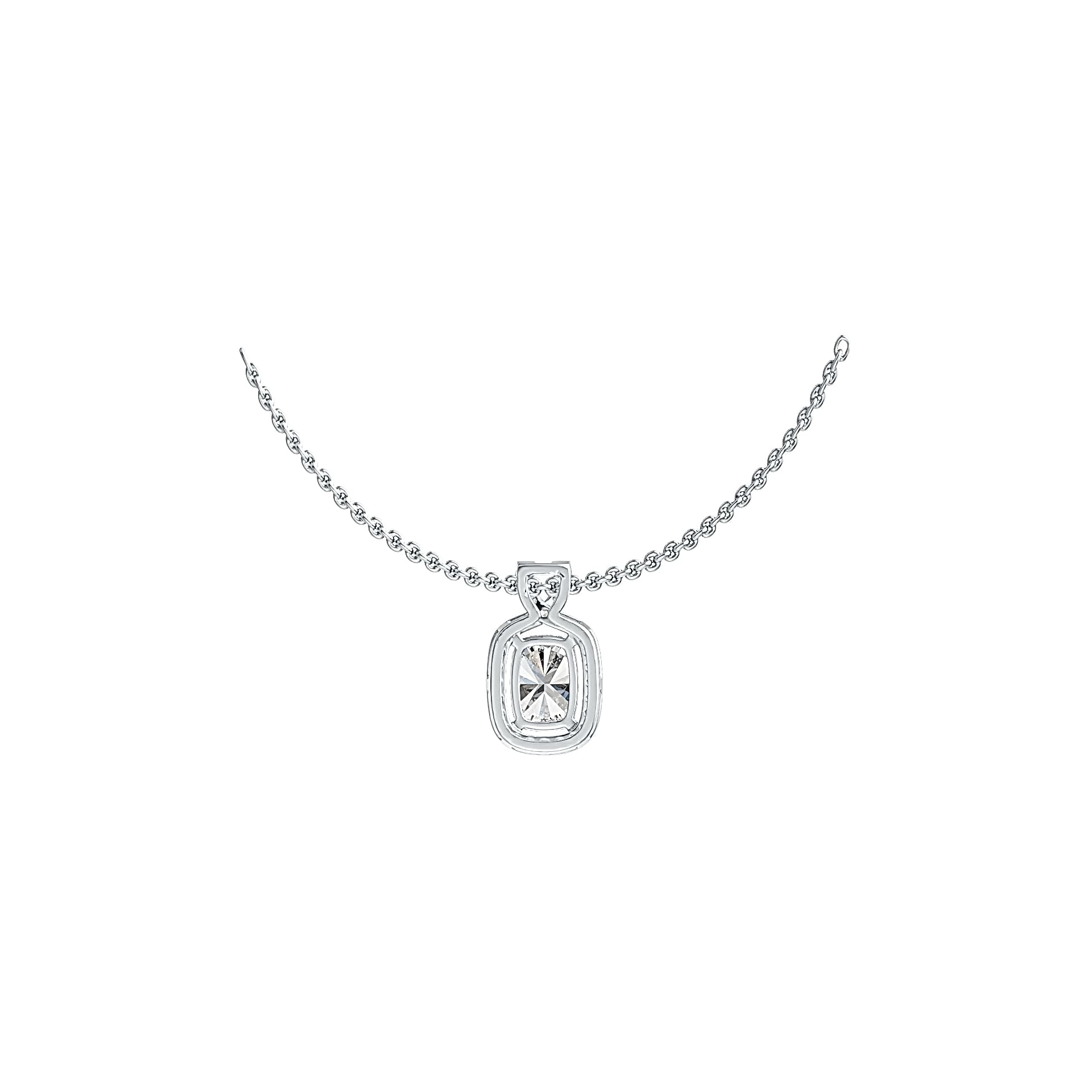 Sterling Silver Semi Mount Pendant Setting Cushion CU 7X5mm Halo - Syzjewelry