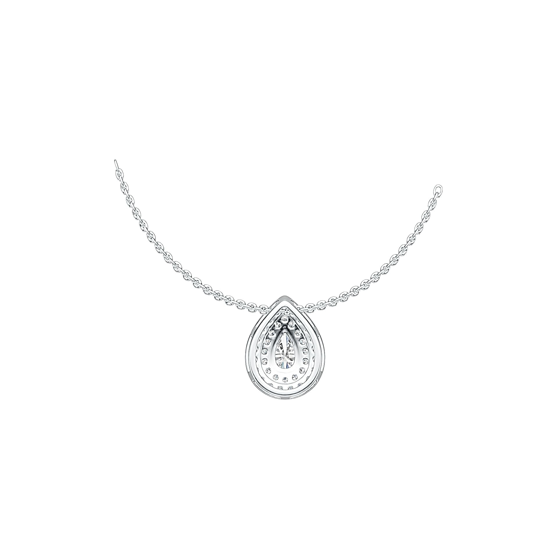 Sterling Silver Semi Mount Pendant Setting Pear PE 5X3mm DHJ