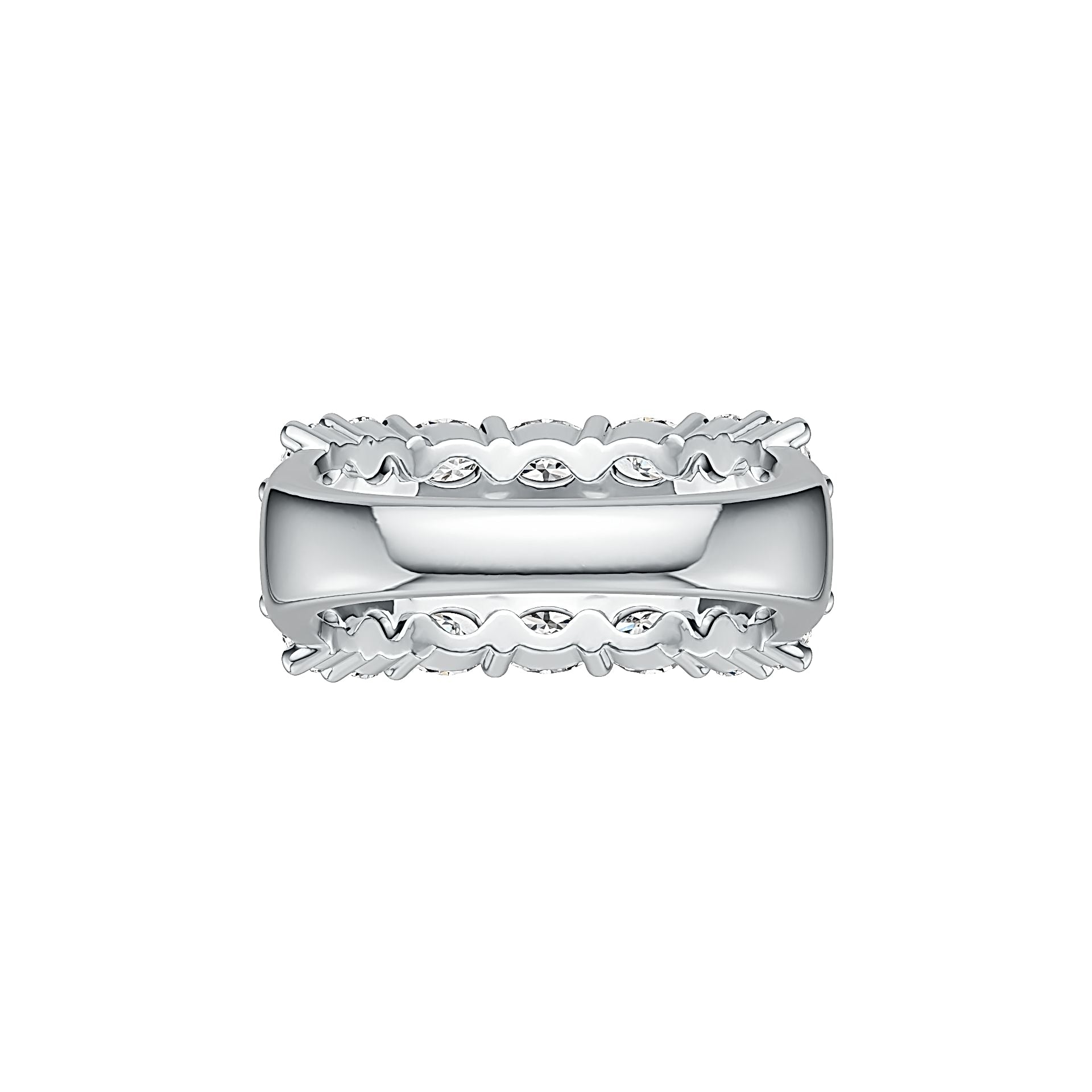 Sterling Silver Semi Mount Ring Setting Emerald OCT 5X4mm with White Topaz DHJ