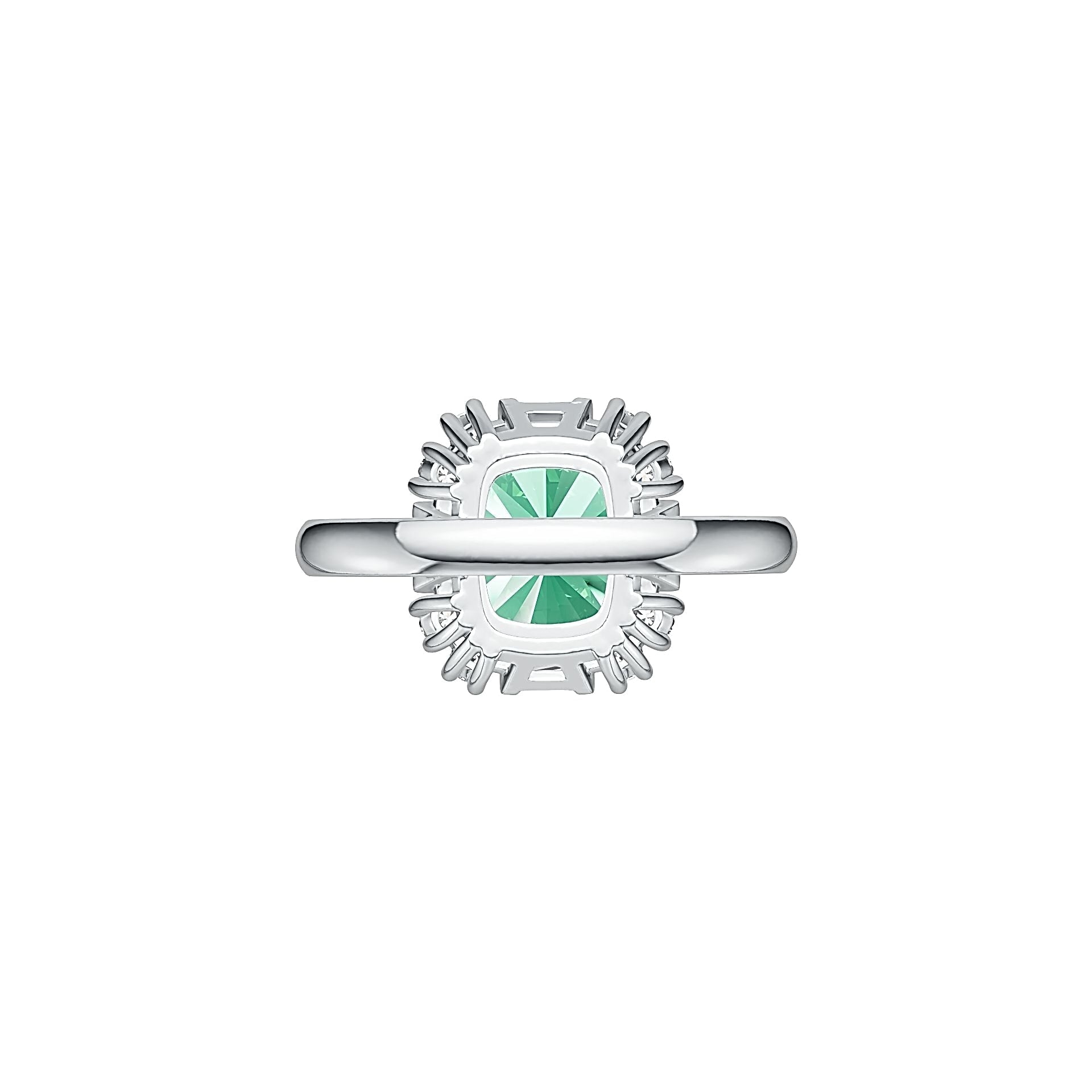 Sterling Silver Semi Mount Ring Setting Cushion CU 12X10mm with White Topaz DHJ