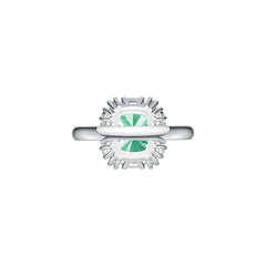 Sterling Silver Semi Mount Ring Setting Cushion CU 12X10mm with White Topaz DHJ