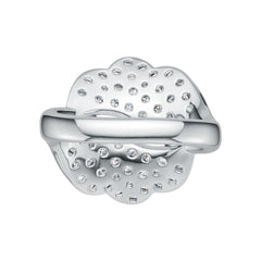 Sterling Silver Ring Leaf Theme with White Topaz or Moissanite DHJ