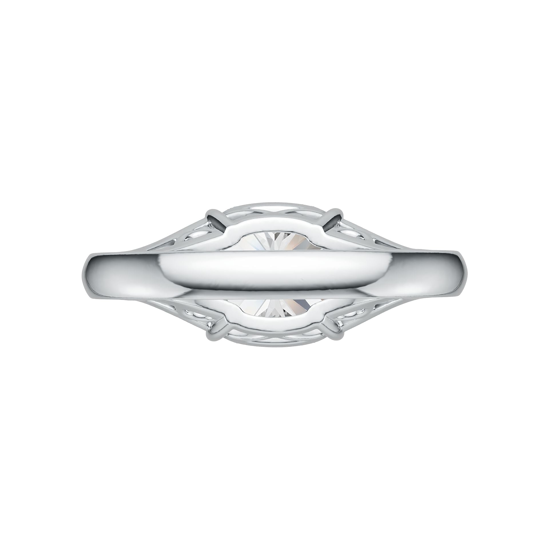 Sterling Silver Semi Mount Ring Setting Cushion CU 9X9mm TRI 4X4mm DHJ