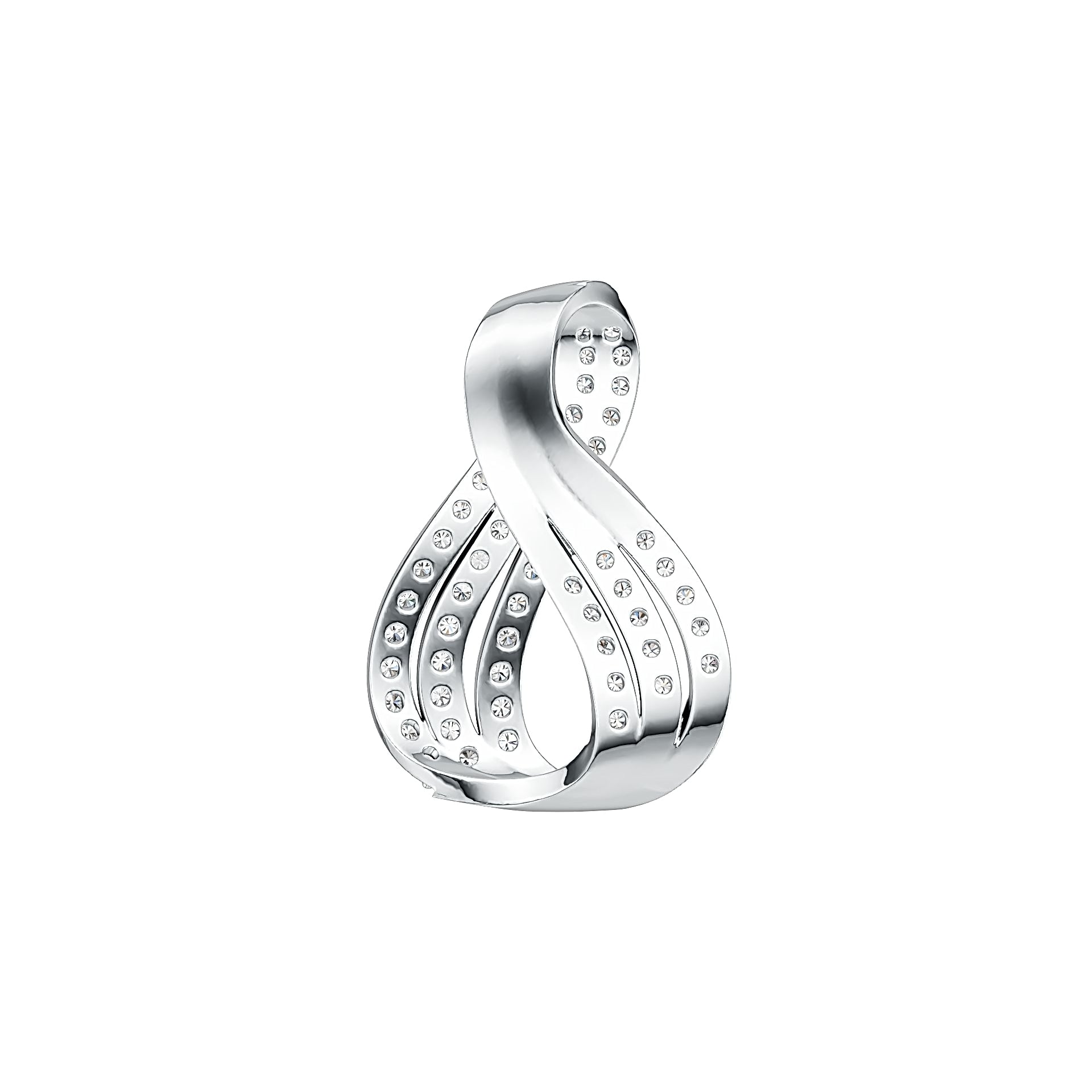 Sterling Silver Infinity Pendant with White Topaz or Moissanite DHJ
