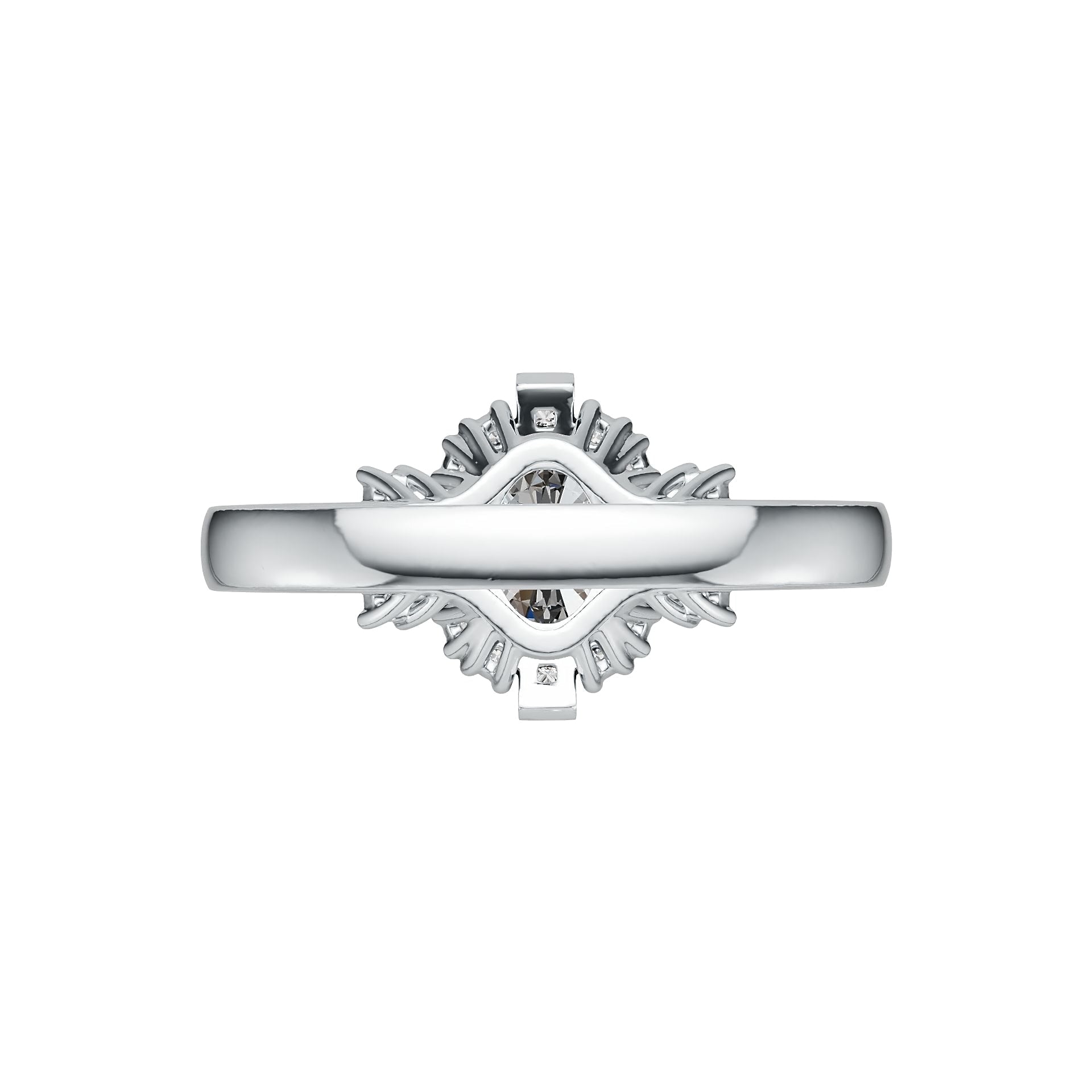 Sterling Silver Semi Mount Ring Setting Oval OV 8X6mm with White Topaz DHJ