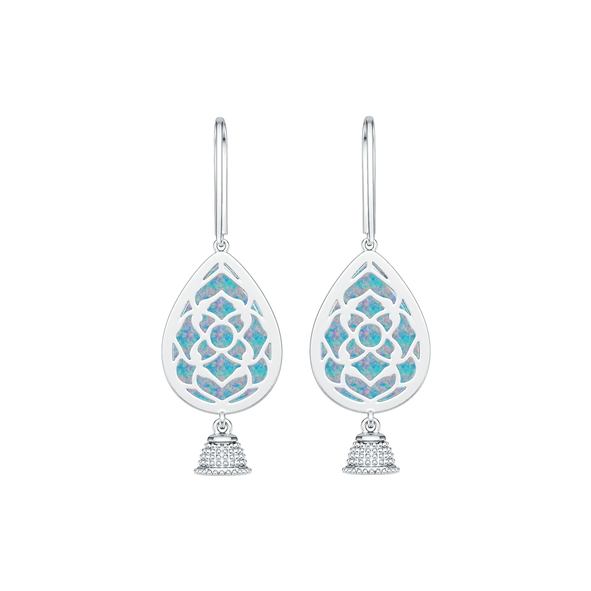 Sterling Silver Semi Mount Earrings Setting Pear PE 23X16mm Cabochon DHJ