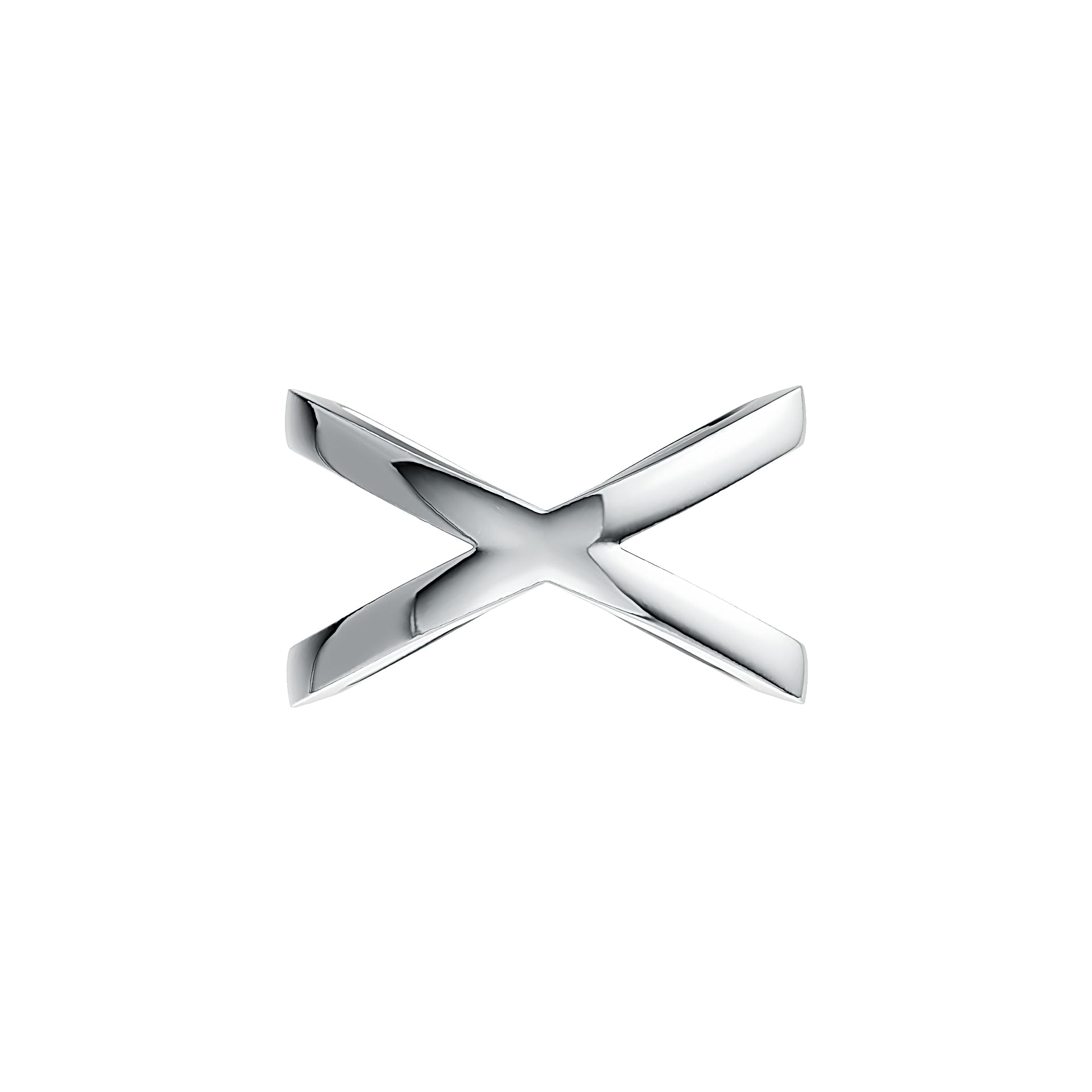 Sterling Silver Ring Crisscross X Theme with White Topaz or Moissanite - Syzjewelry