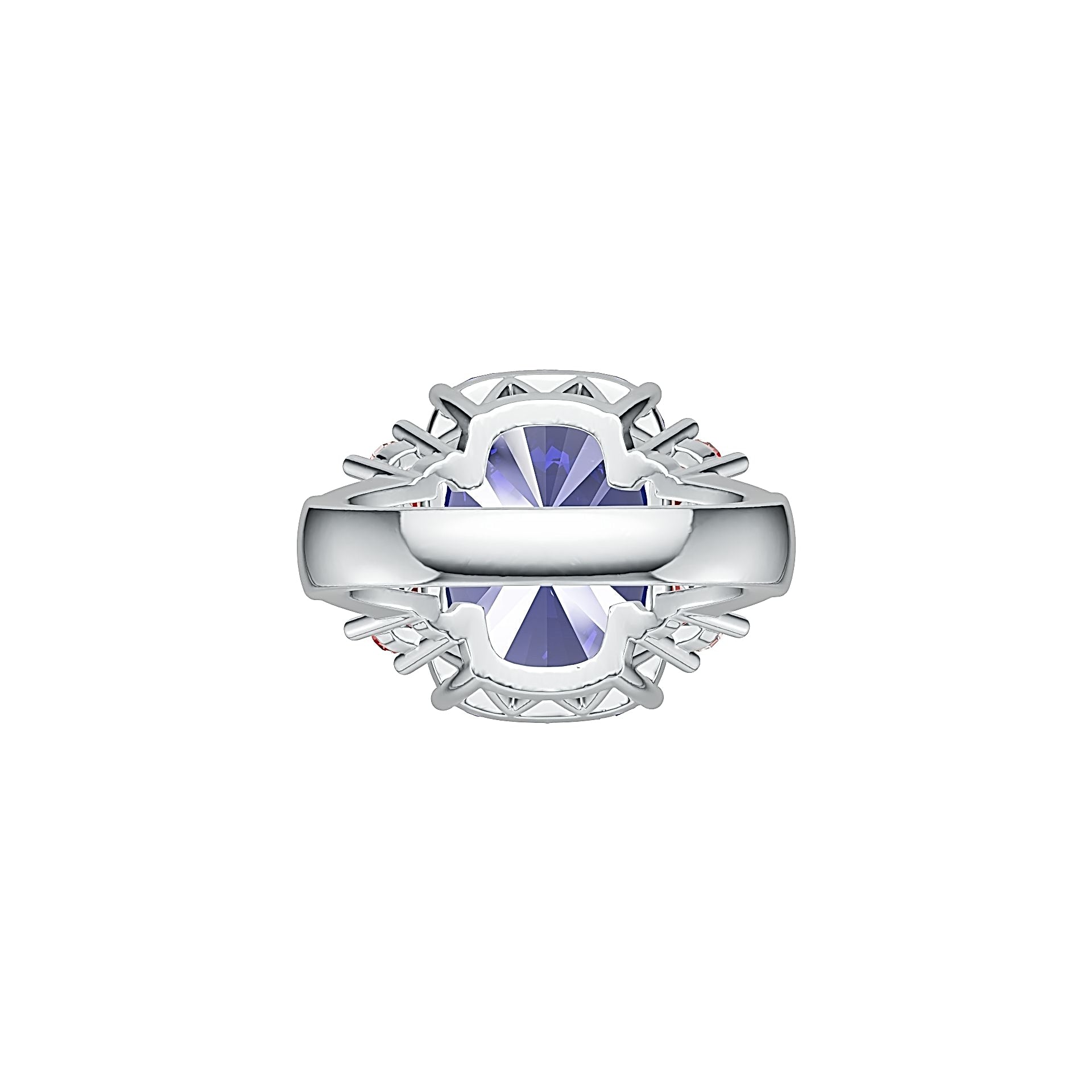 Sterling Silver Semi Mount Ring Setting Cushion CU 17X13MM PE 5X3MM DHJ