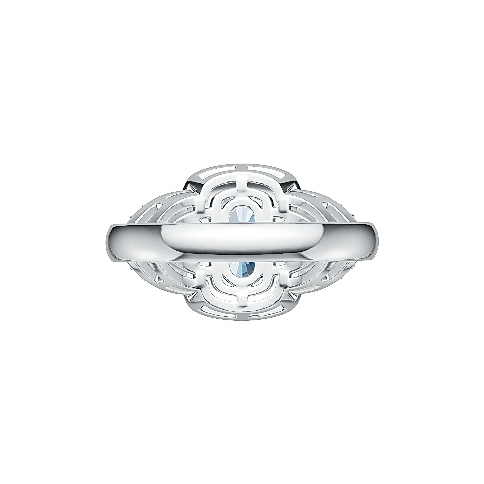 Sterling Silver Semi Mount Ring Setting Cushion CU 10.5X8MM TRI 5X5MM DHJ