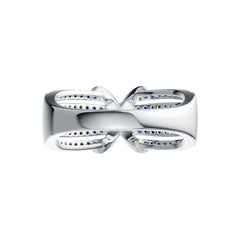 Sterling Silver Ring Crossover Multi-Row with White Topaz or Moissanite Syzjewelry