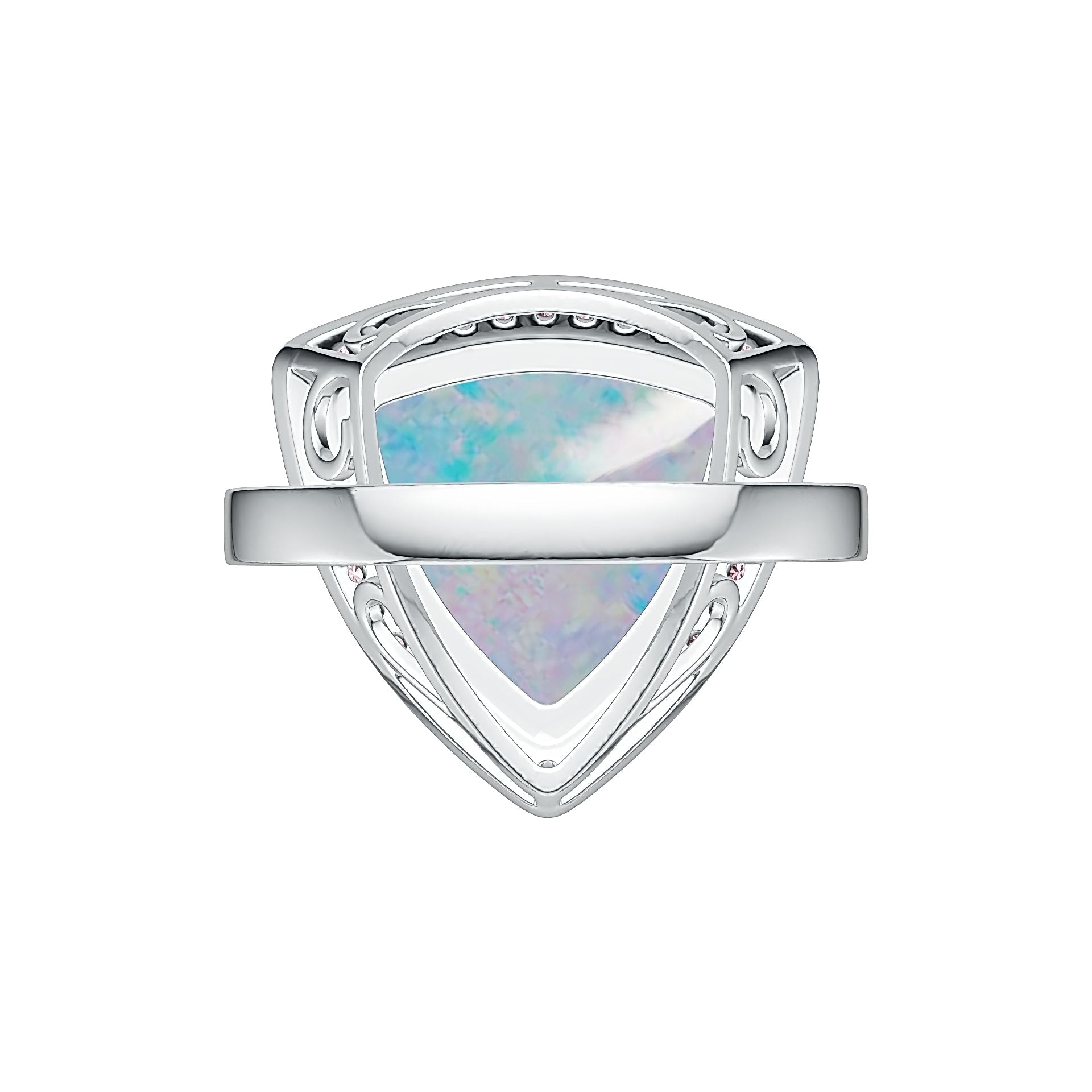 Sterling Silver Semi Mount Ring Setting Trillion TRI 16.6X16MM DHJ