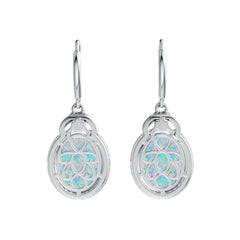 Sterling Silver Semi Mount Earrings Setting Oval OV 12X10mm 3X3mm Cabochon DHJ