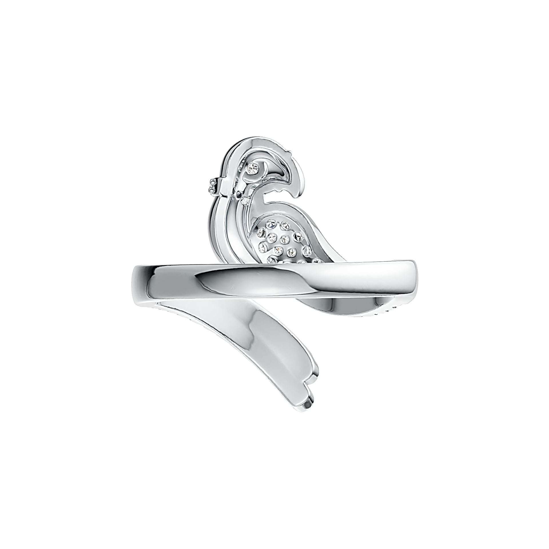 Sterling Silver Ring Parrot Theme with White Topaz or Moissanite - Syzjewelry