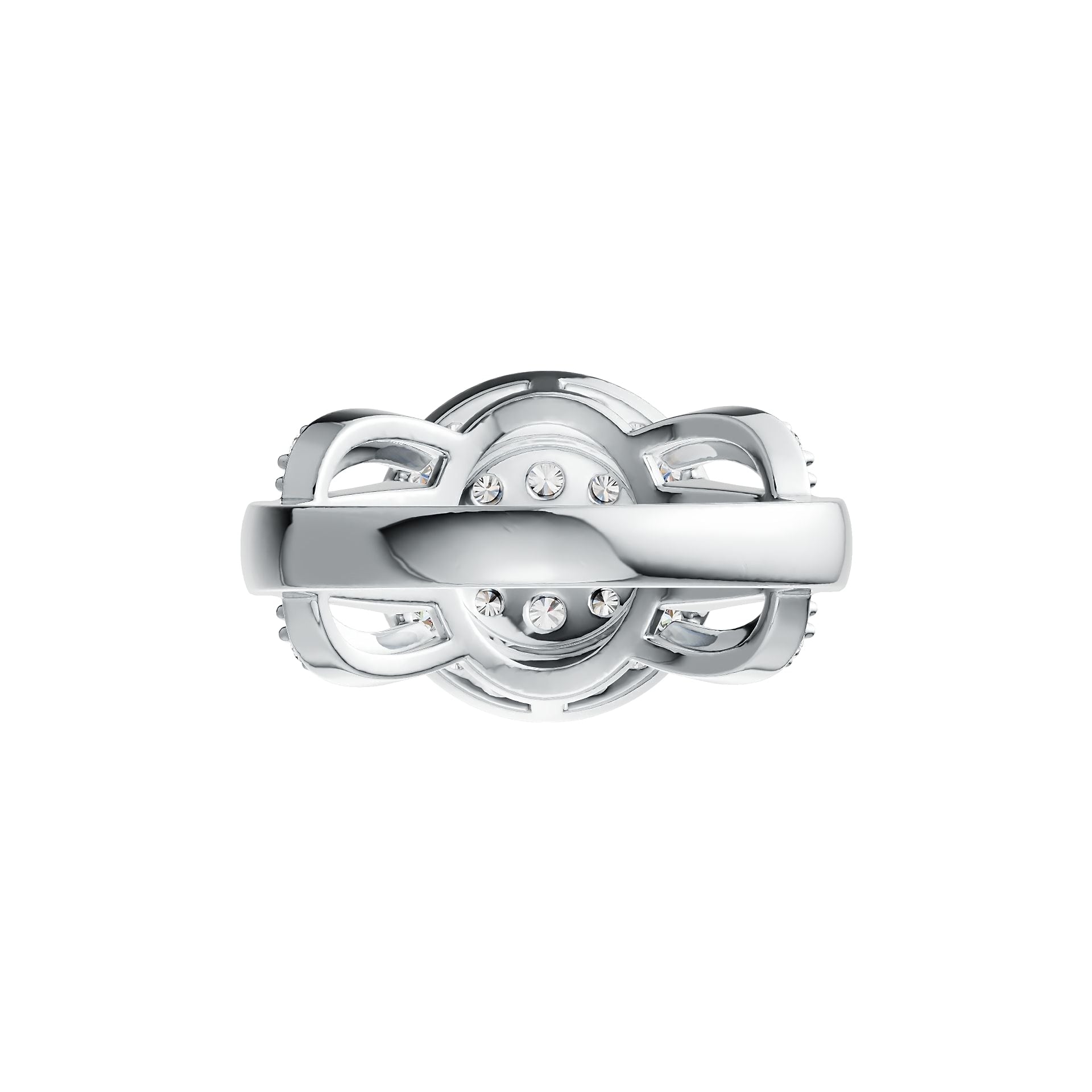 Sterling Silver Ring with White Topaz or Moissanite Round Cluster Halo DHJ