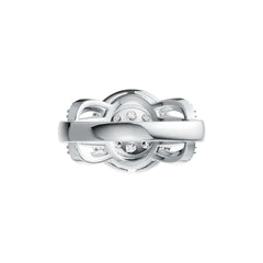 Sterling Silver Ring with White Topaz or Moissanite Round Cluster Halo DHJ