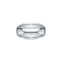 Sterling Silver Pave Ring Heart Theme with White Topaz or Moissanite - Syzjewelry
