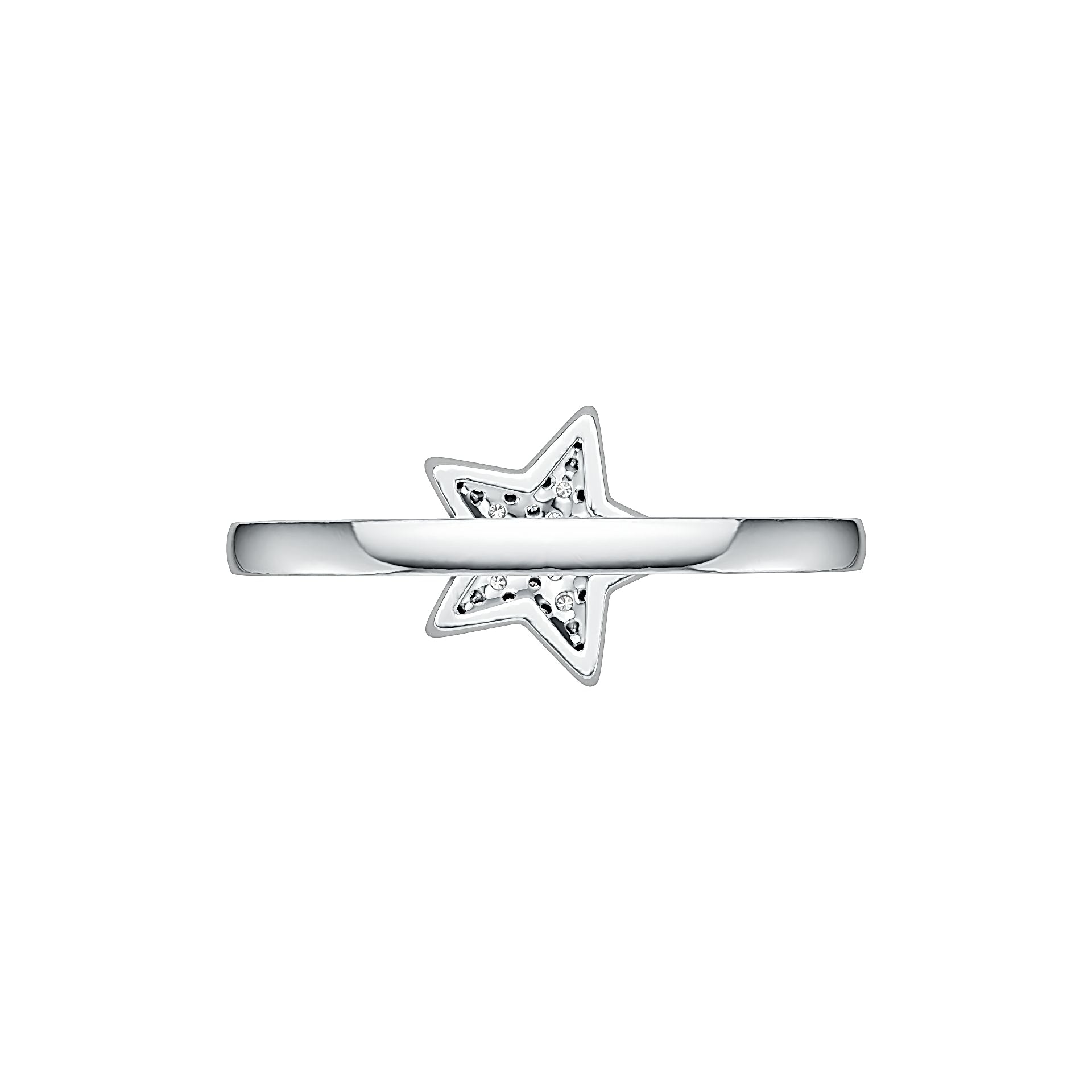 Sterling Silver Ring Star Theme with White Topaz or Moissanite DHJ