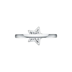 Sterling Silver Ring Star Theme with White Topaz or Moissanite DHJ