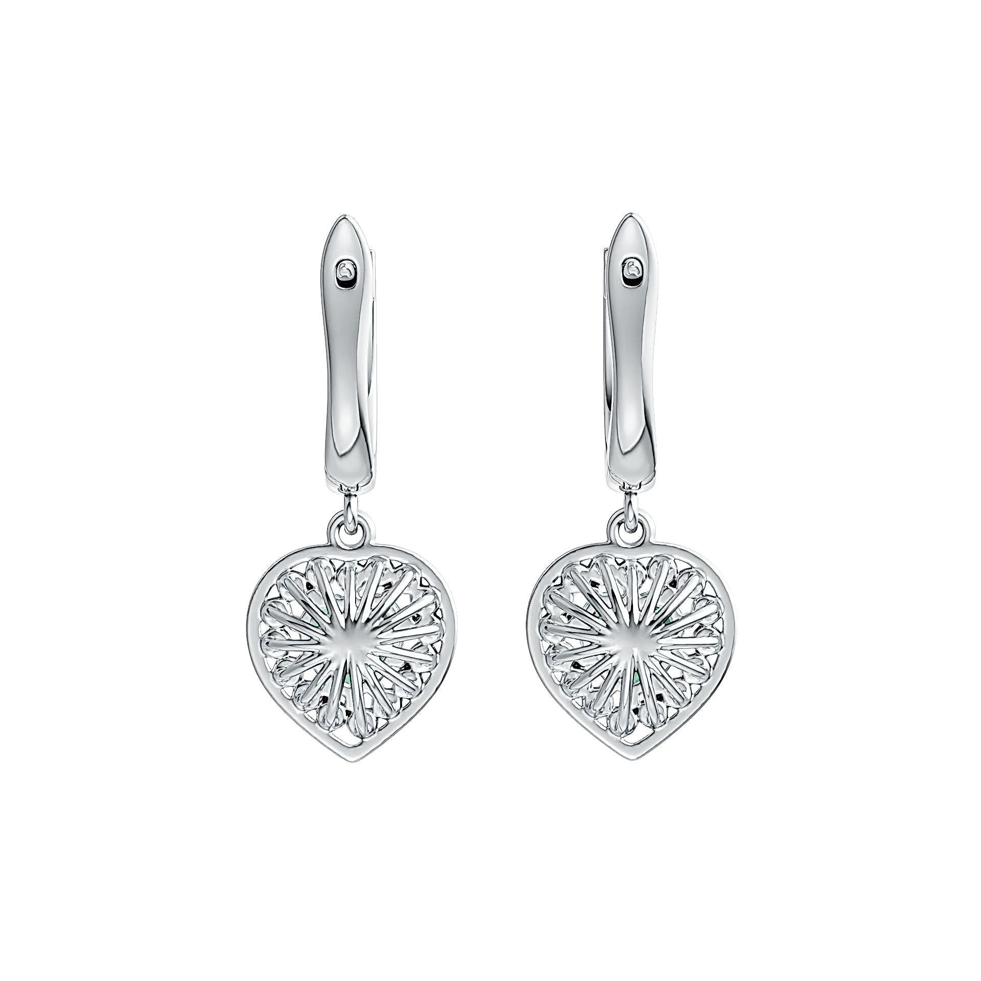 Sterling Silver Semi Mount Earrings Setting Heart HT 6X6mm - Syzjewelry
