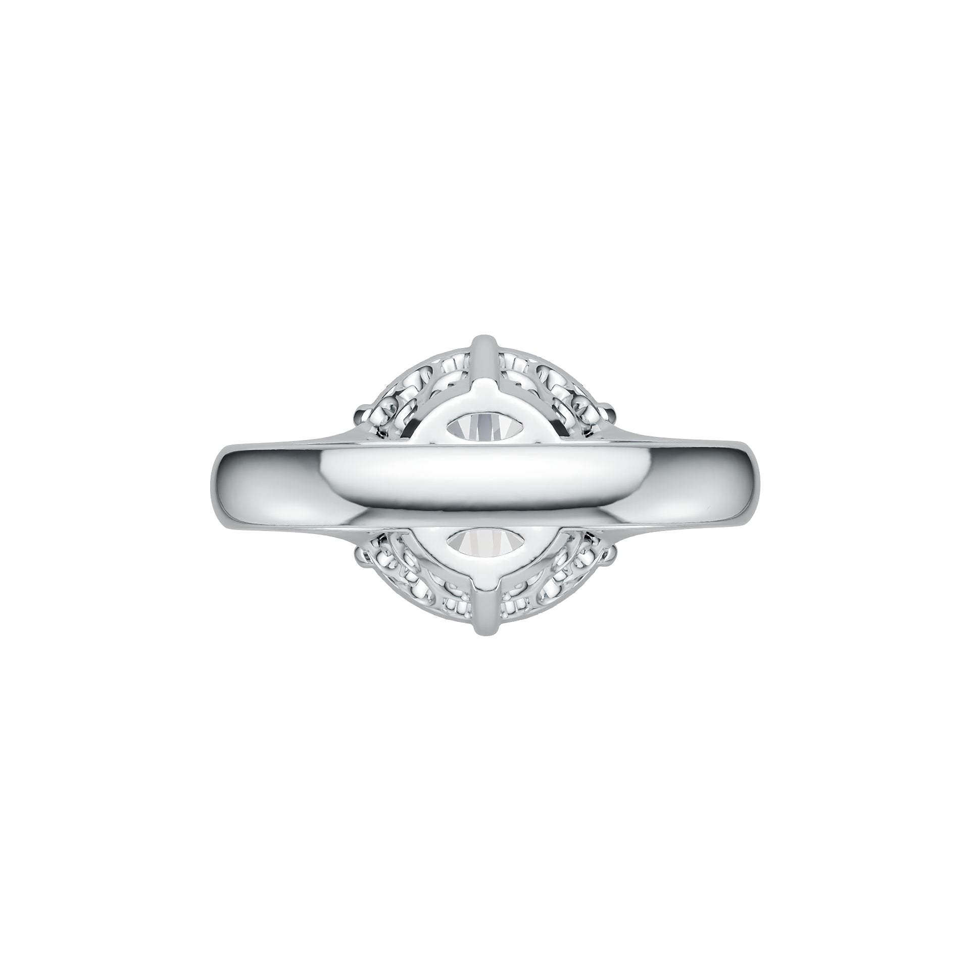Sterling Silver Semi Mount Ring Setting Round RD 12X12mm Solitaire DHJ