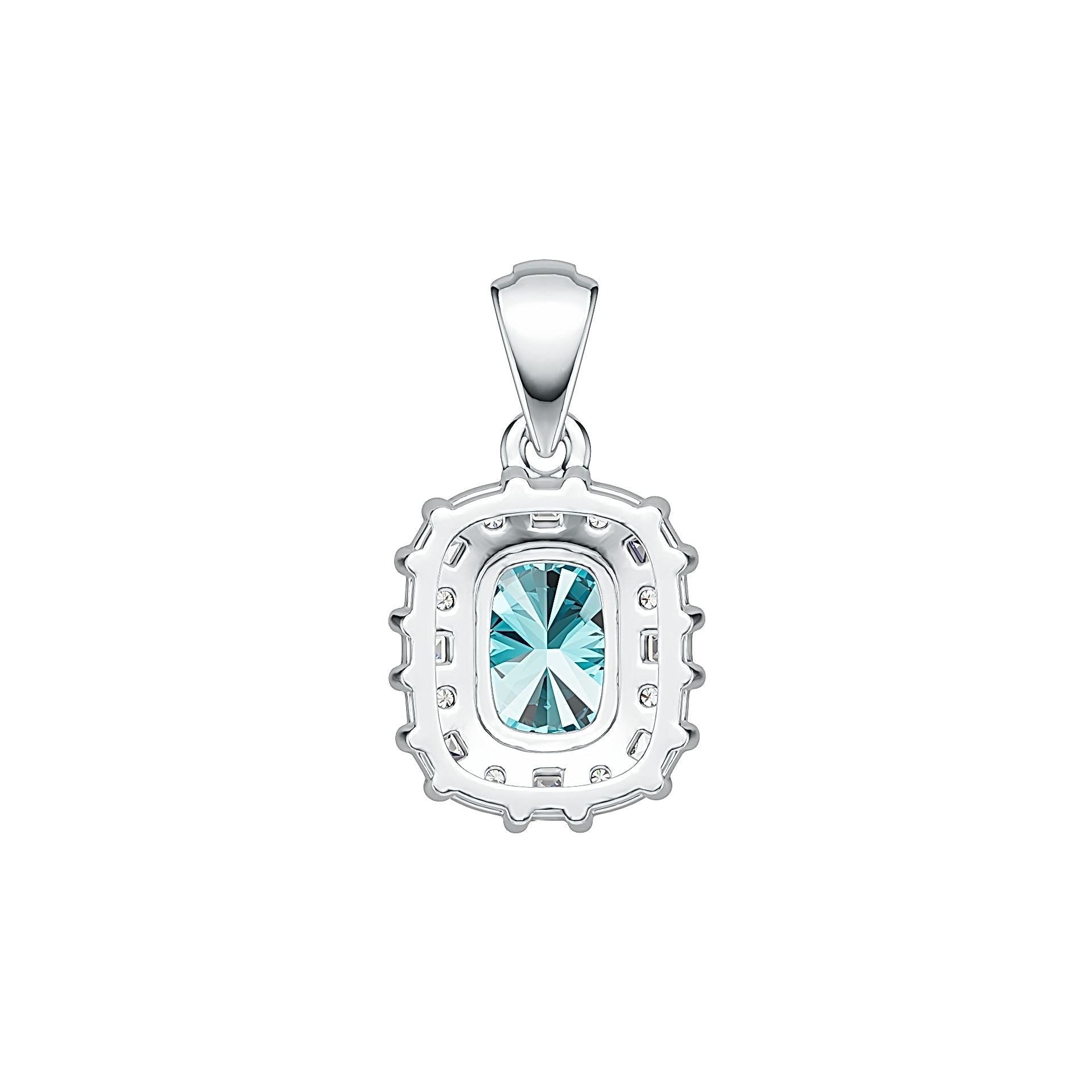 Sterling Silver Semi Mount Pendant Setting Cushion CU 8X6mm DHJ