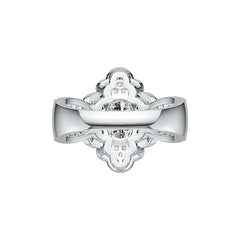 Sterling Silver Semi Mount Ring Setting Oval OV 8X6mm Flower Theme DHJ