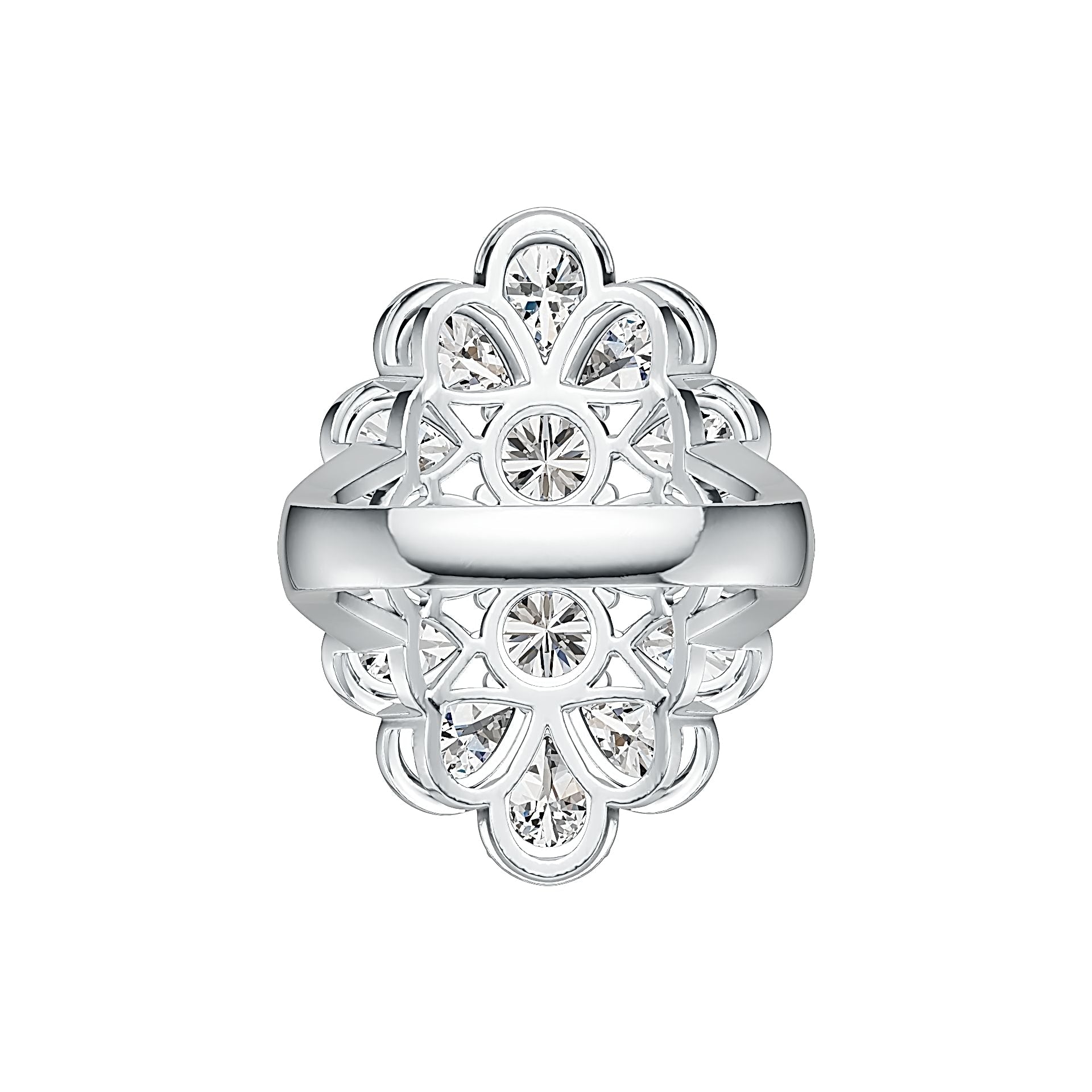 Sterling Silver Semi Mount Ring Setting Oval OV 7X5mm RD 6X6mm RD 5X5mm DHJ