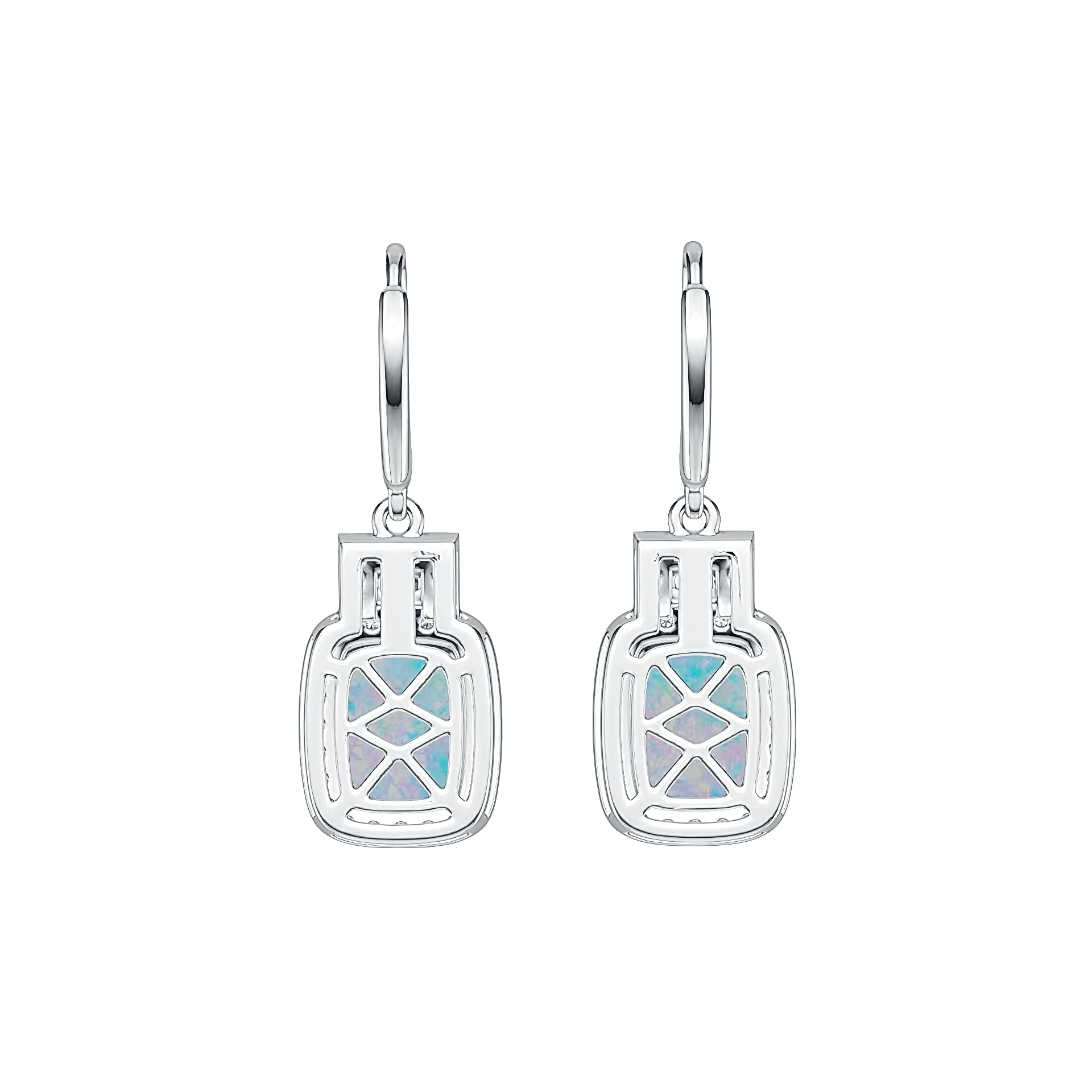 Sterling Silver Semi Mount Earrings Setting Cushion CU 9X7mm Cabochon DHJ