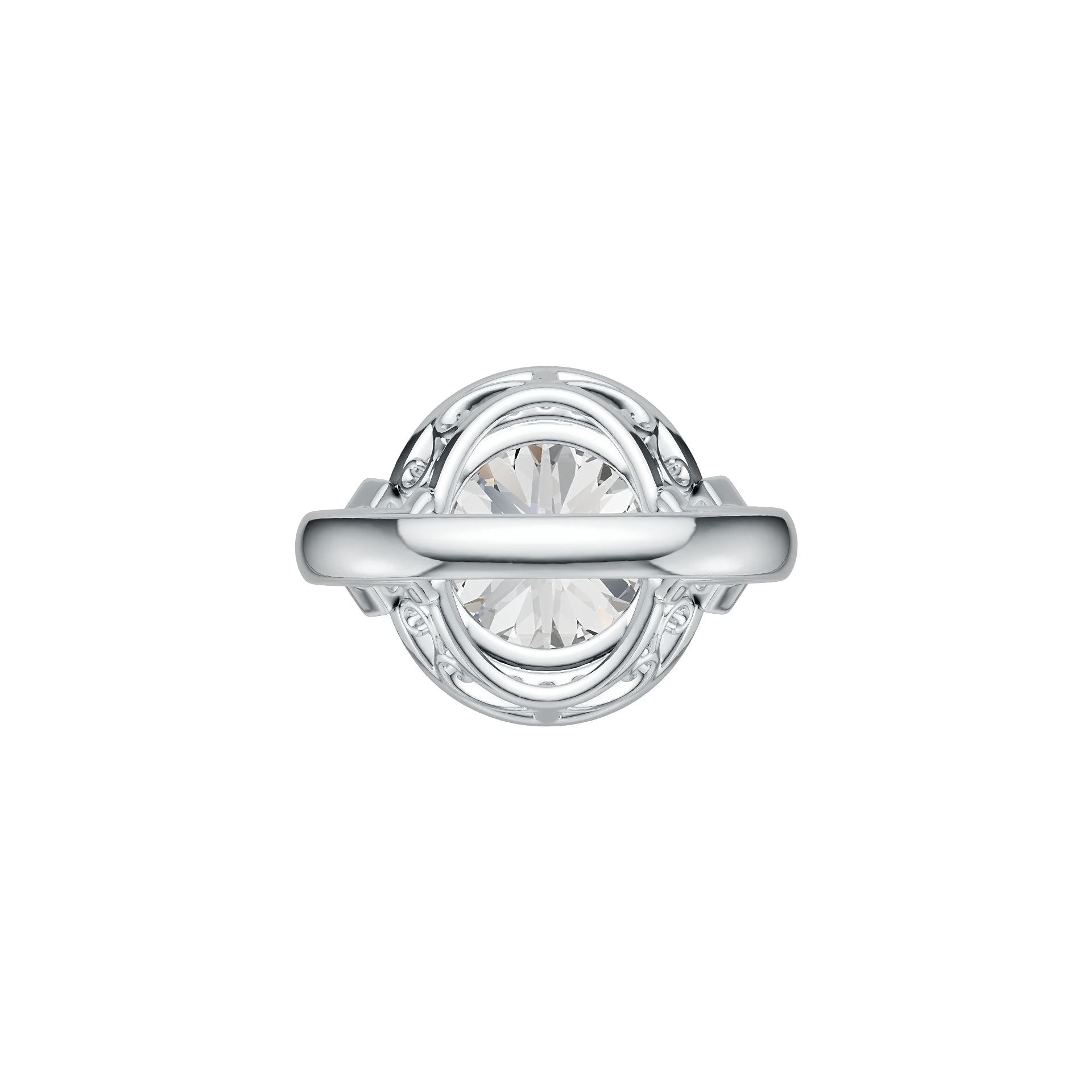 Sterling Silver Semi Mount Ring Setting Round RD 12X12mm DHJ