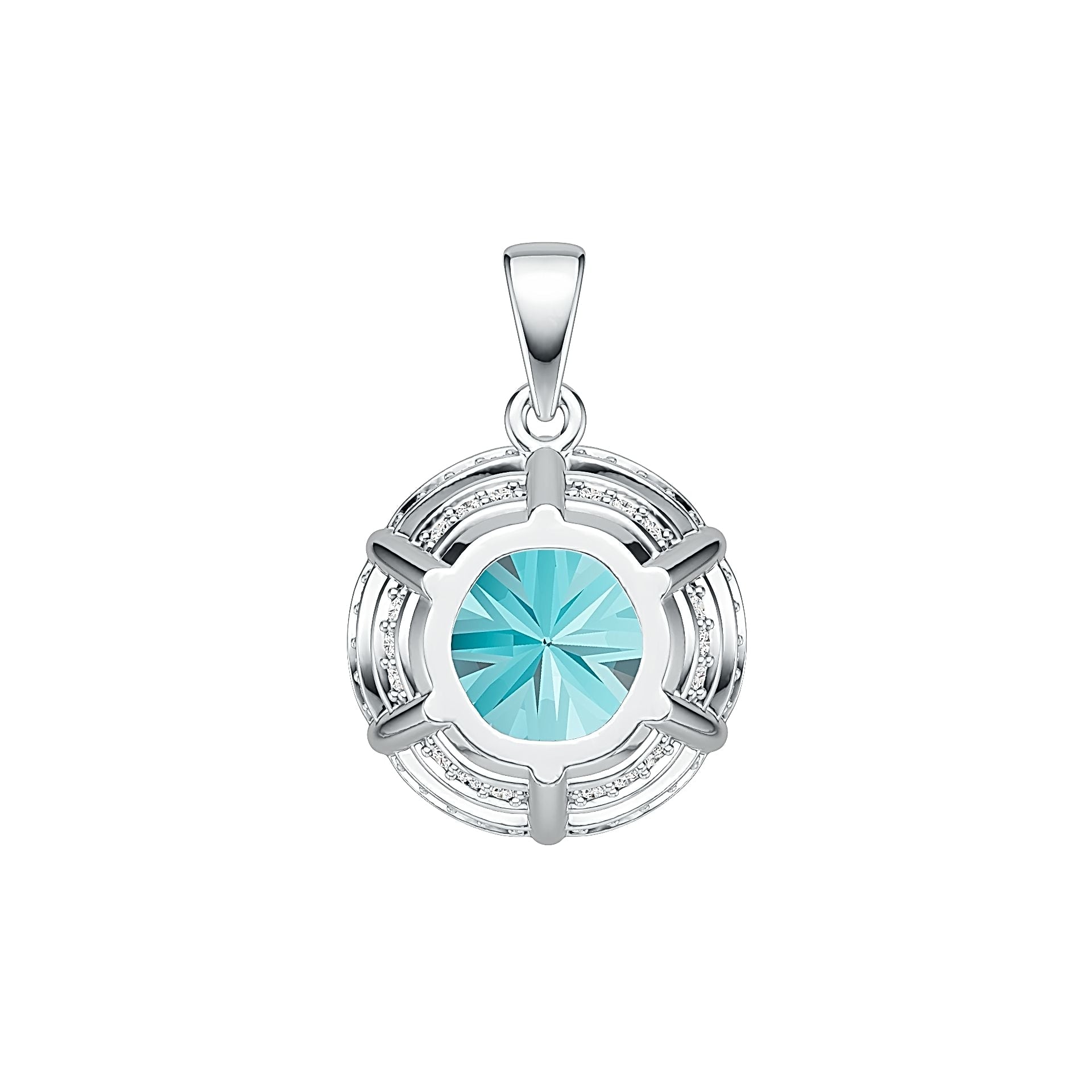 Sterling Silver Semi Mount Pendant Setting Round RD 15.5mm DHJ