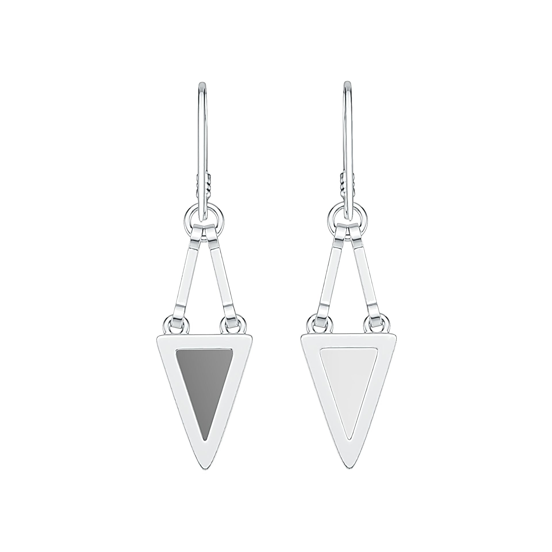Sterling Silver Semi Mount Earrings Setting Trillion TR 12X8mm DHJ
